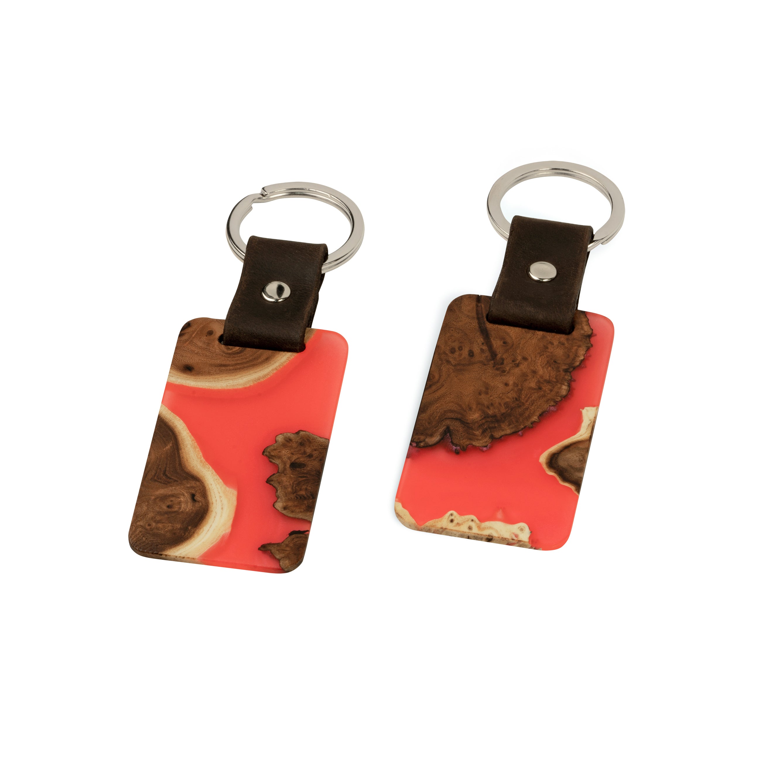 Wood & Resin Keychain – Olive Ruby