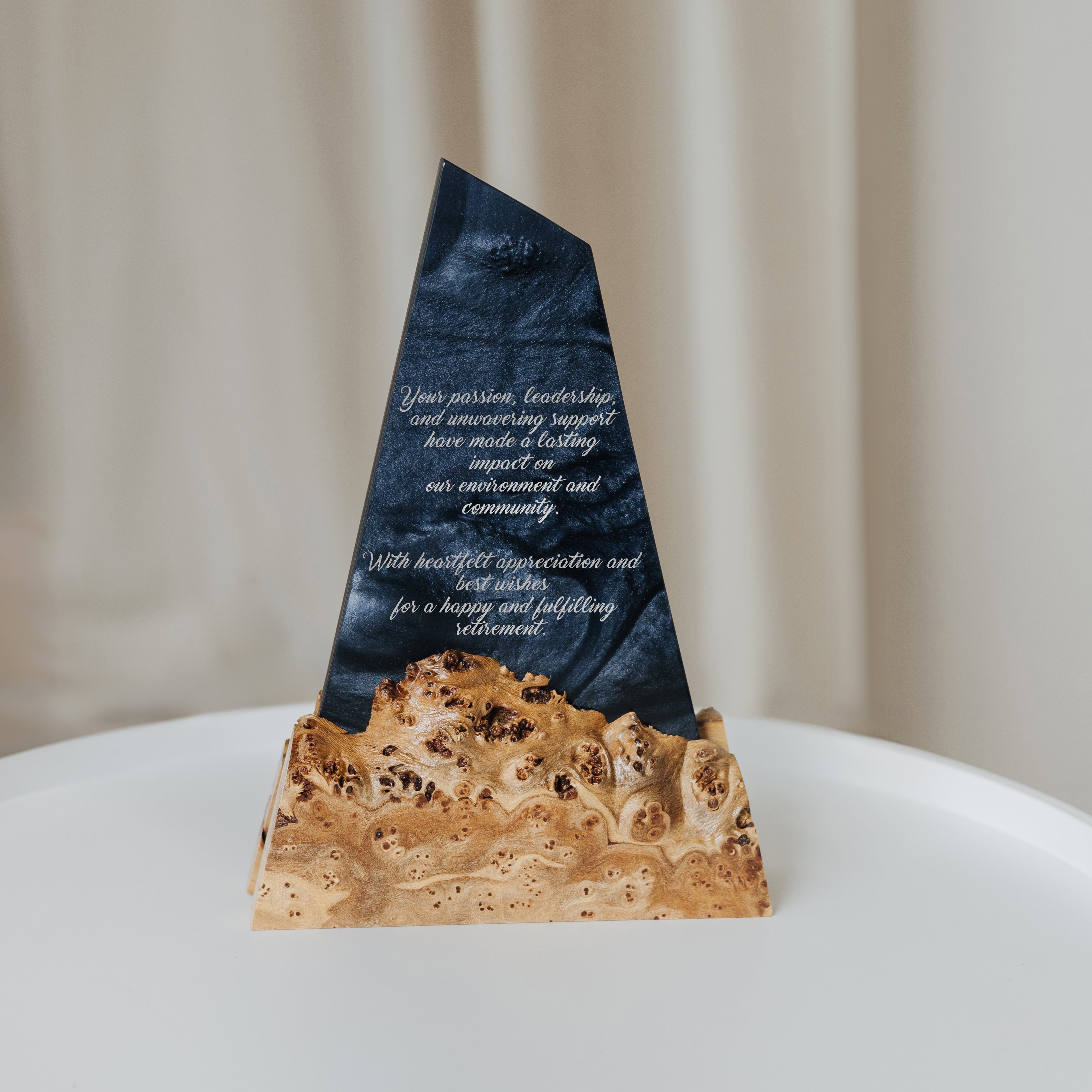 Black Pearl Epoxy & Wood Award Plaque
