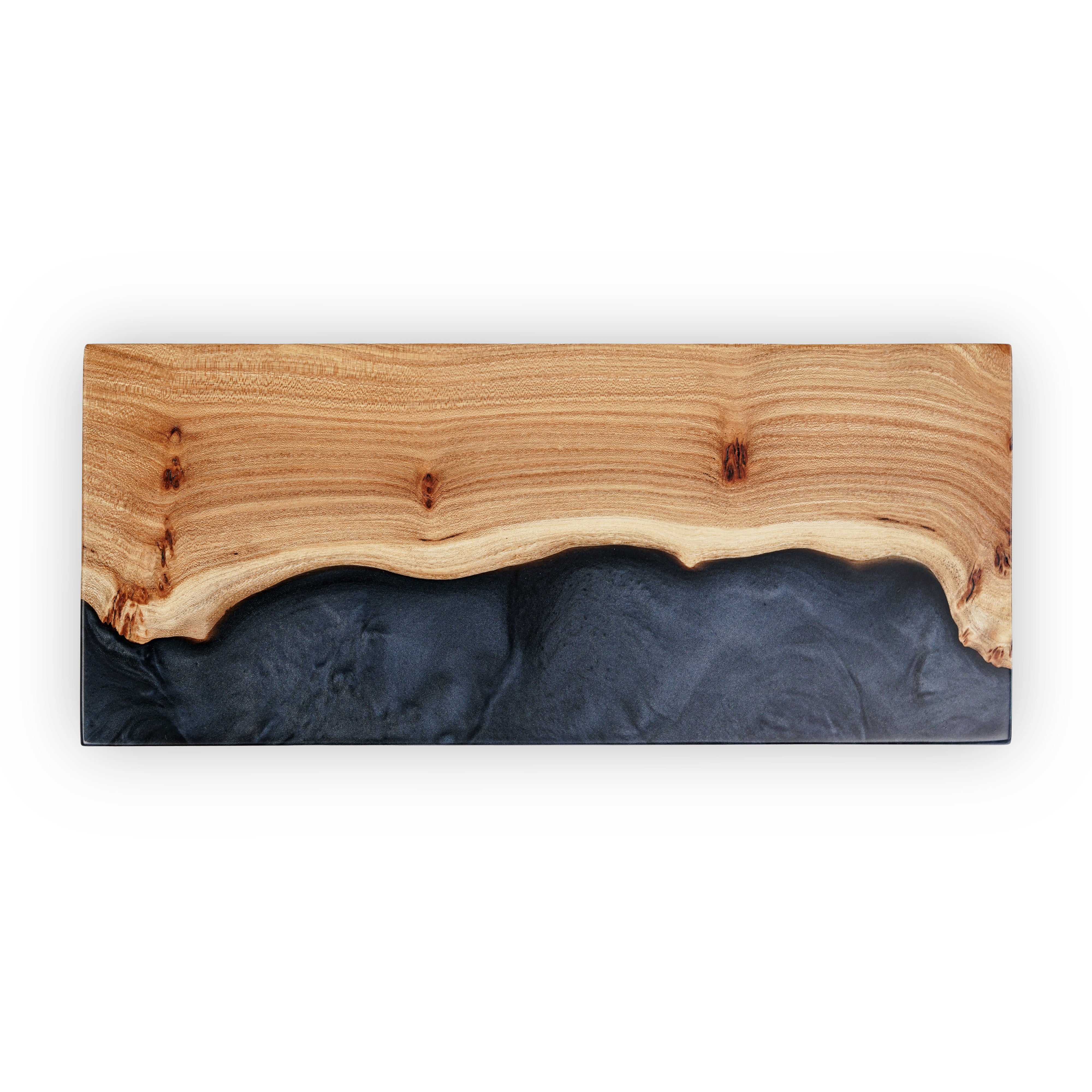 Black Pearl Epoxy & Dark Wood Magnetic Knife Rack – wall-mounted