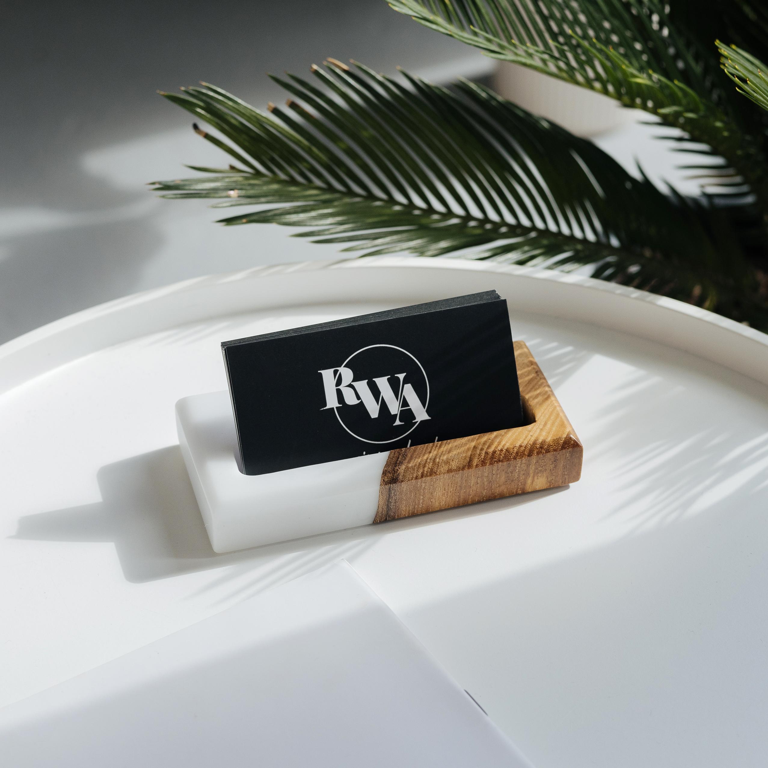 Wood & Resin Card Holder ORIGINAL – Elm White