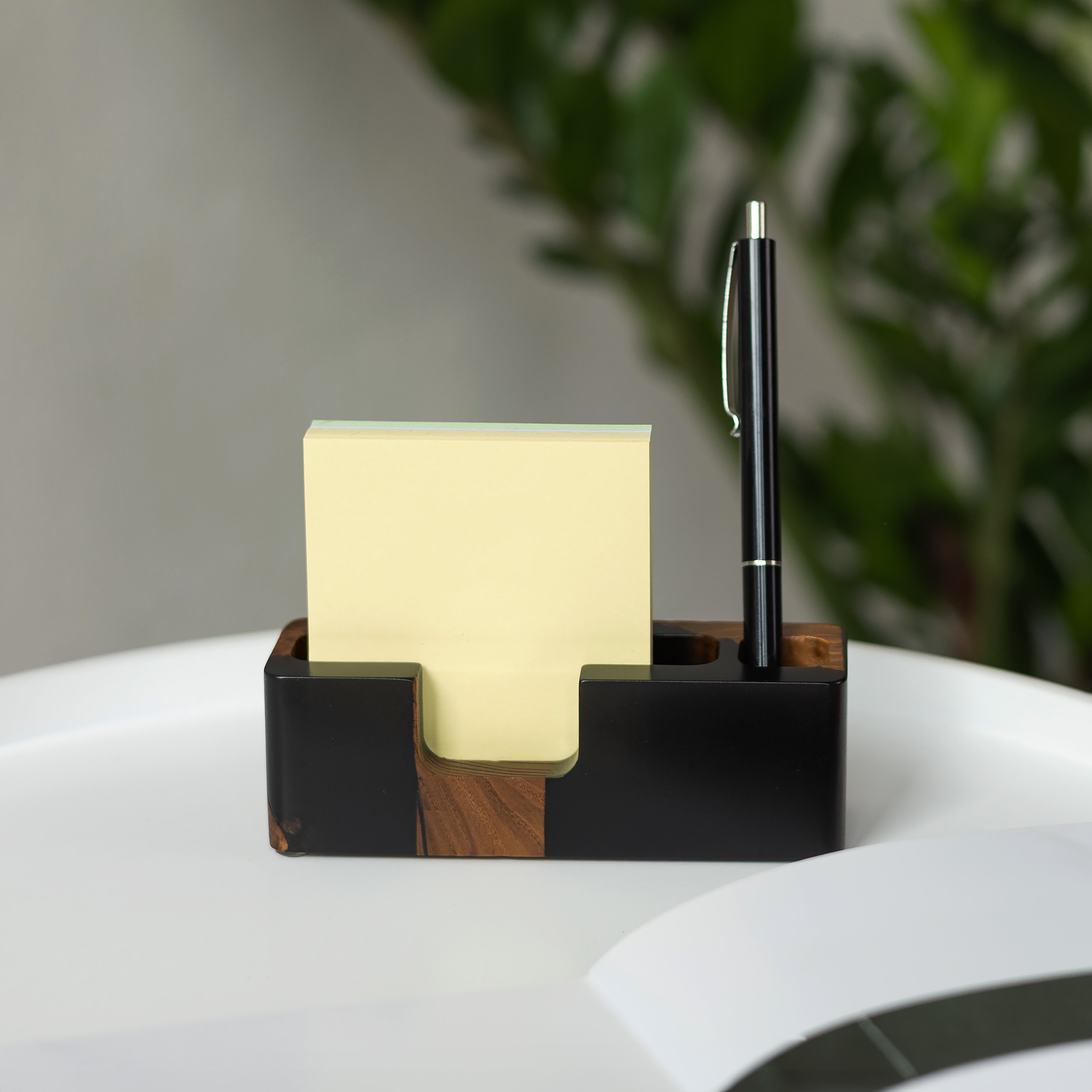 Wood & Resin Desk Organizer SMART – Elm Black