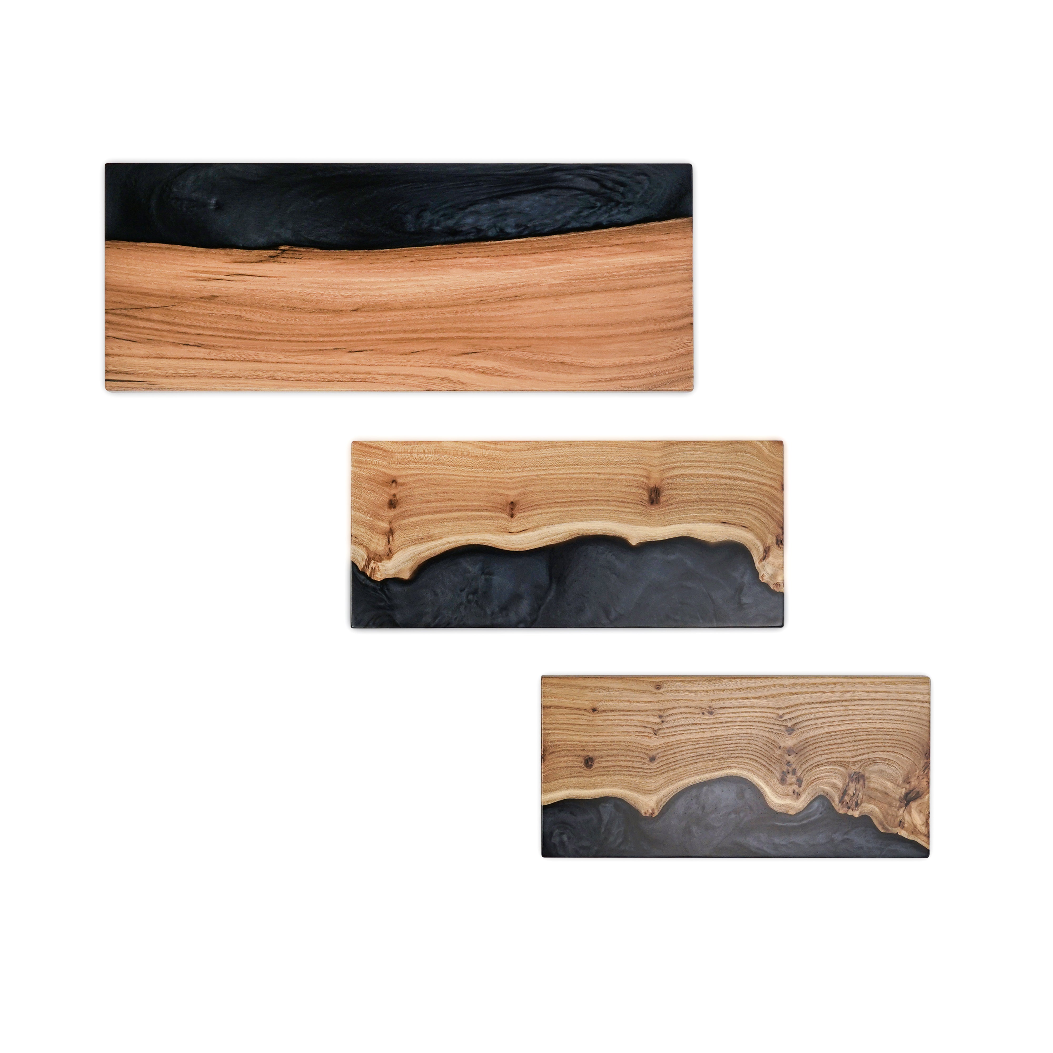 Black Pearl Epoxy & Dark Wood Magnetic Knife Rack – wall-mounted