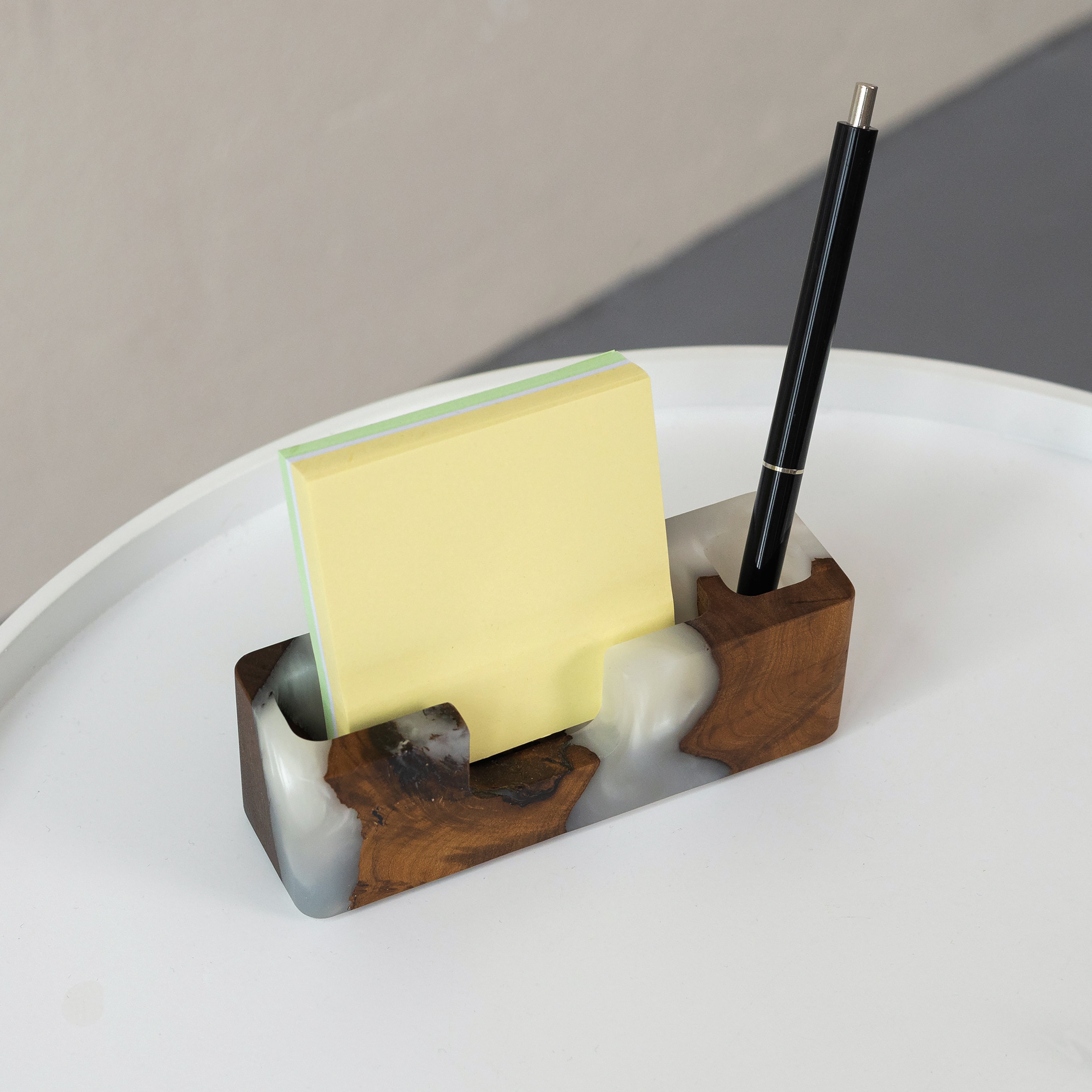 Wood & Resin Desk Organizer SMART – Elm Platinum