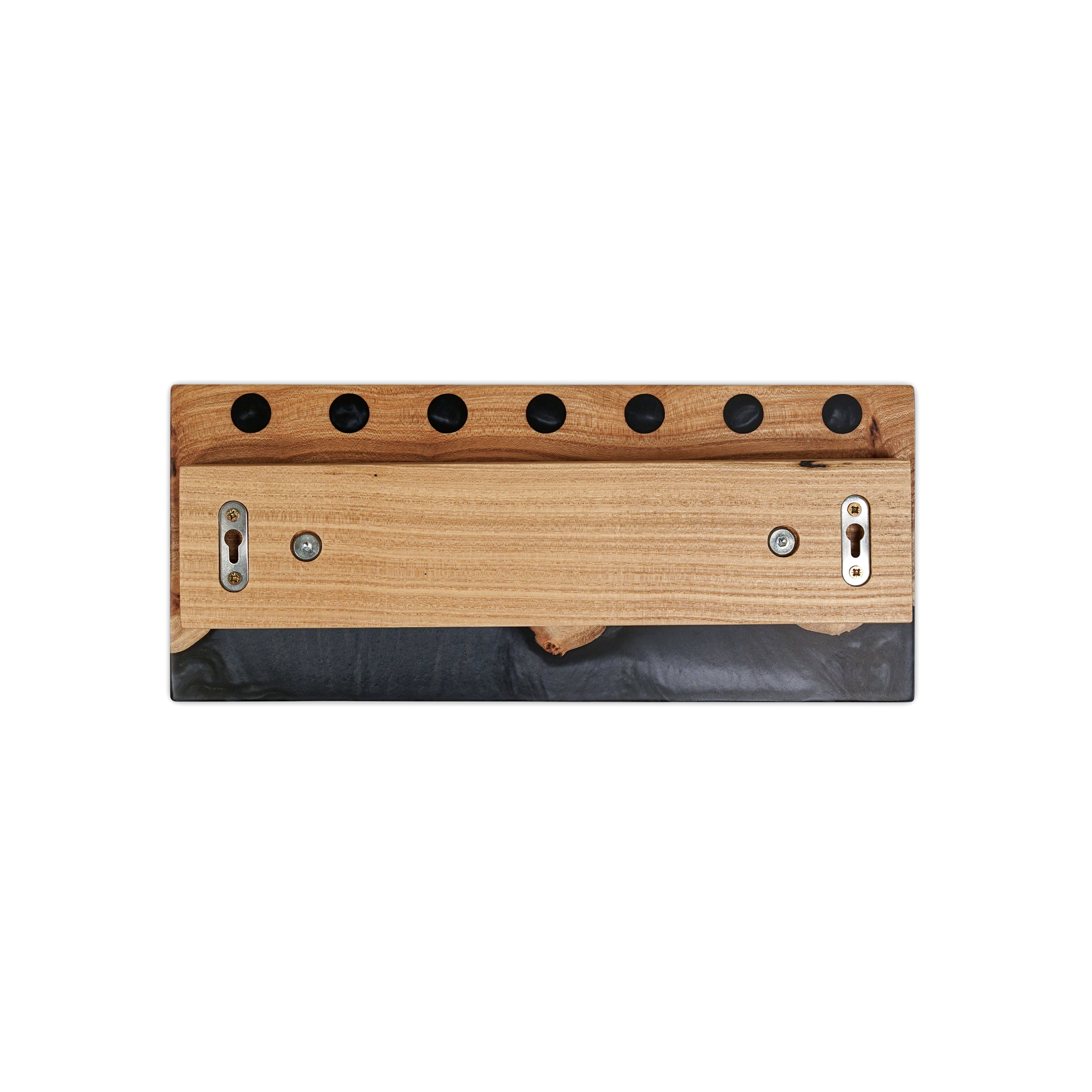Black Pearl Epoxy & Dark Wood Magnetic Knife Rack – wall-mounted