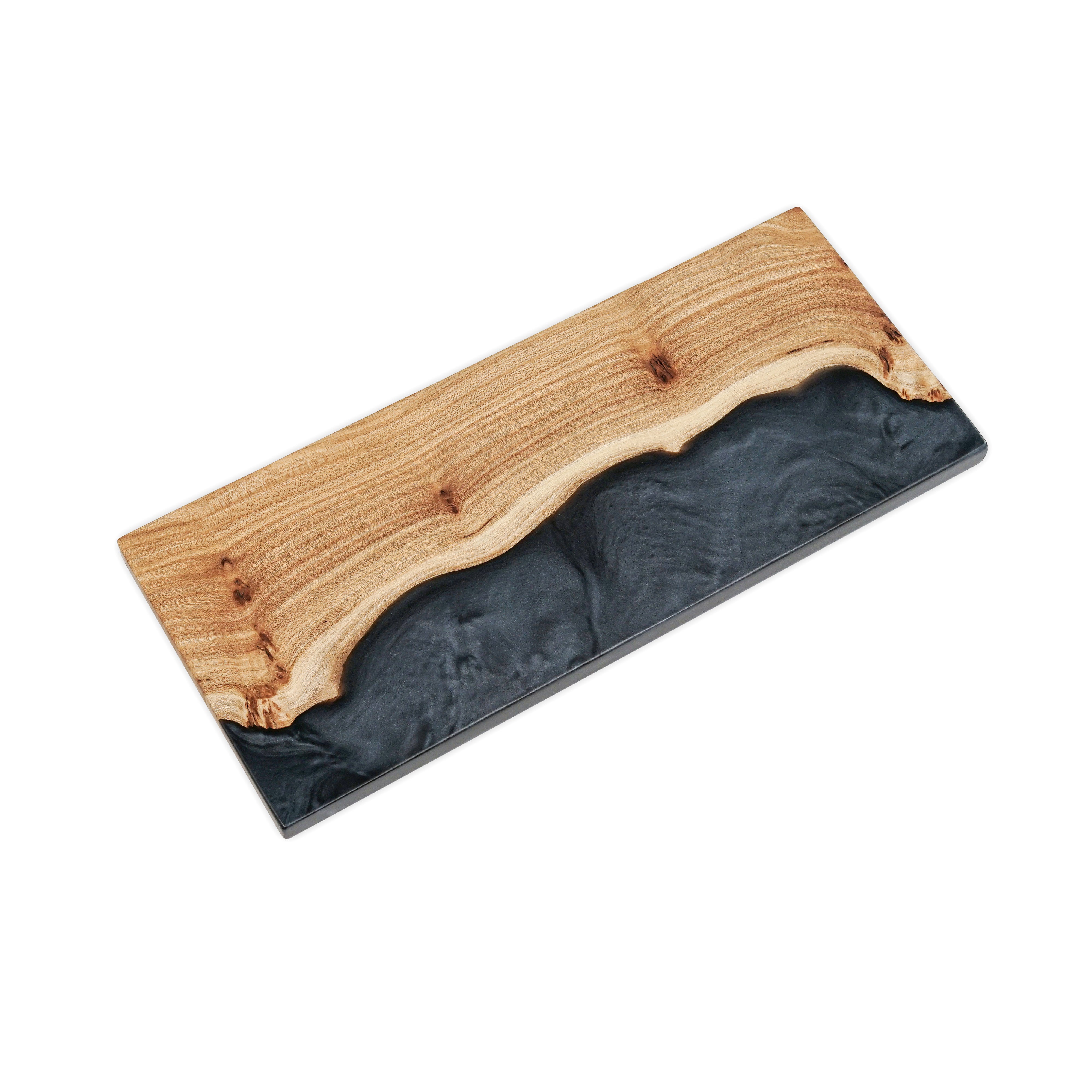 Black Pearl Epoxy & Dark Wood Magnetic Knife Rack – wall-mounted