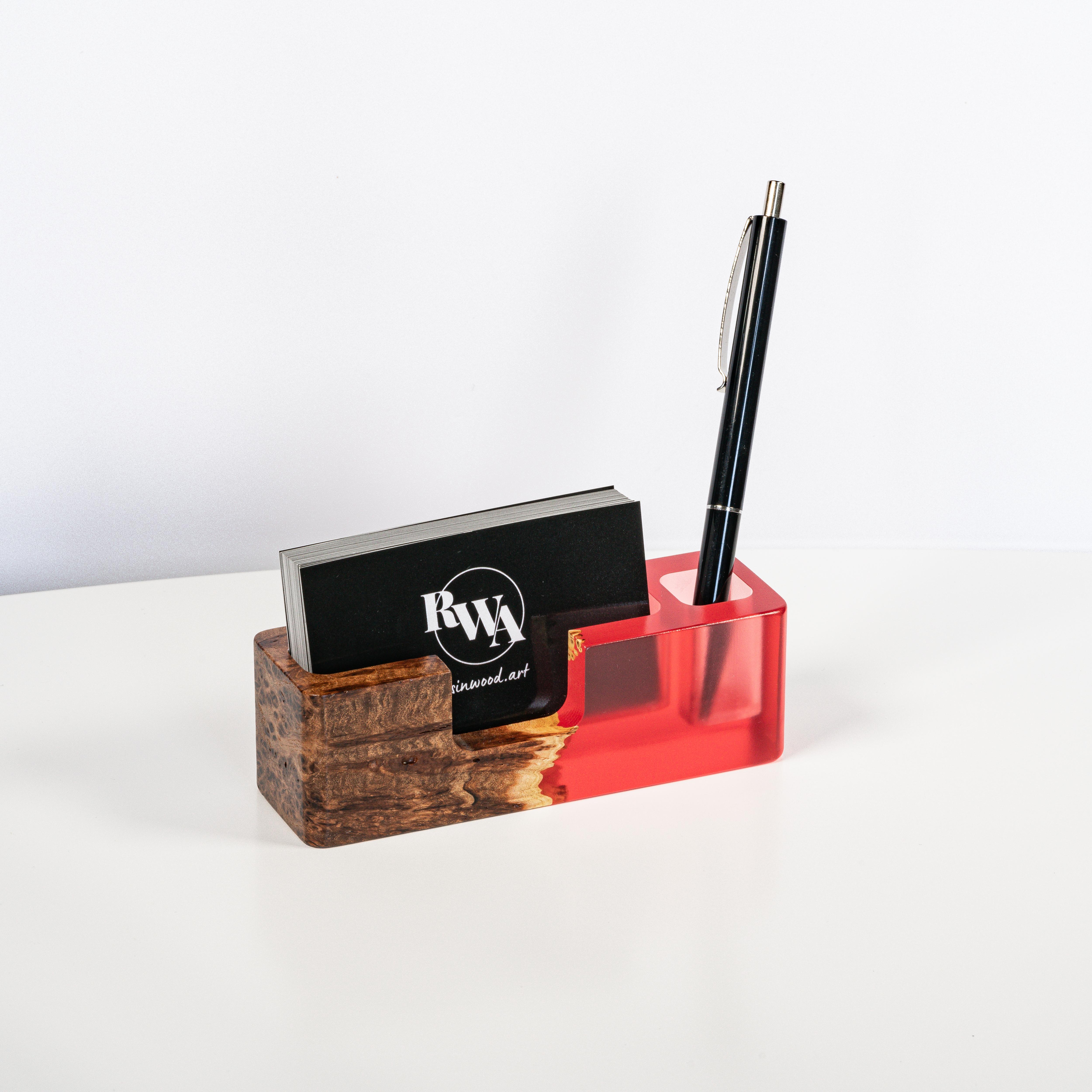Wood & Resin Desk Organizer SMART – Elm Ruby