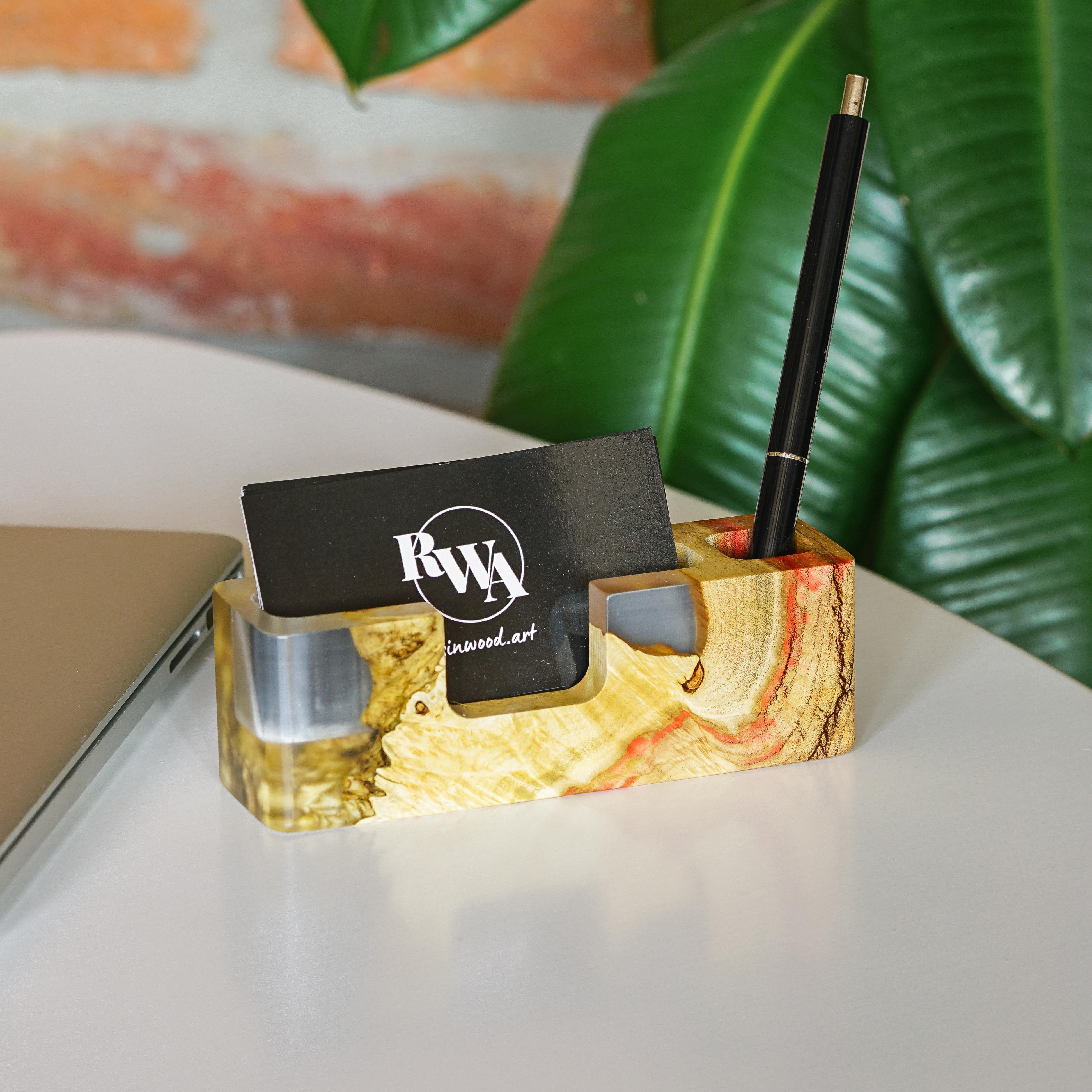 Wood & Resin Desk Organizer SMART – Maple Breeze