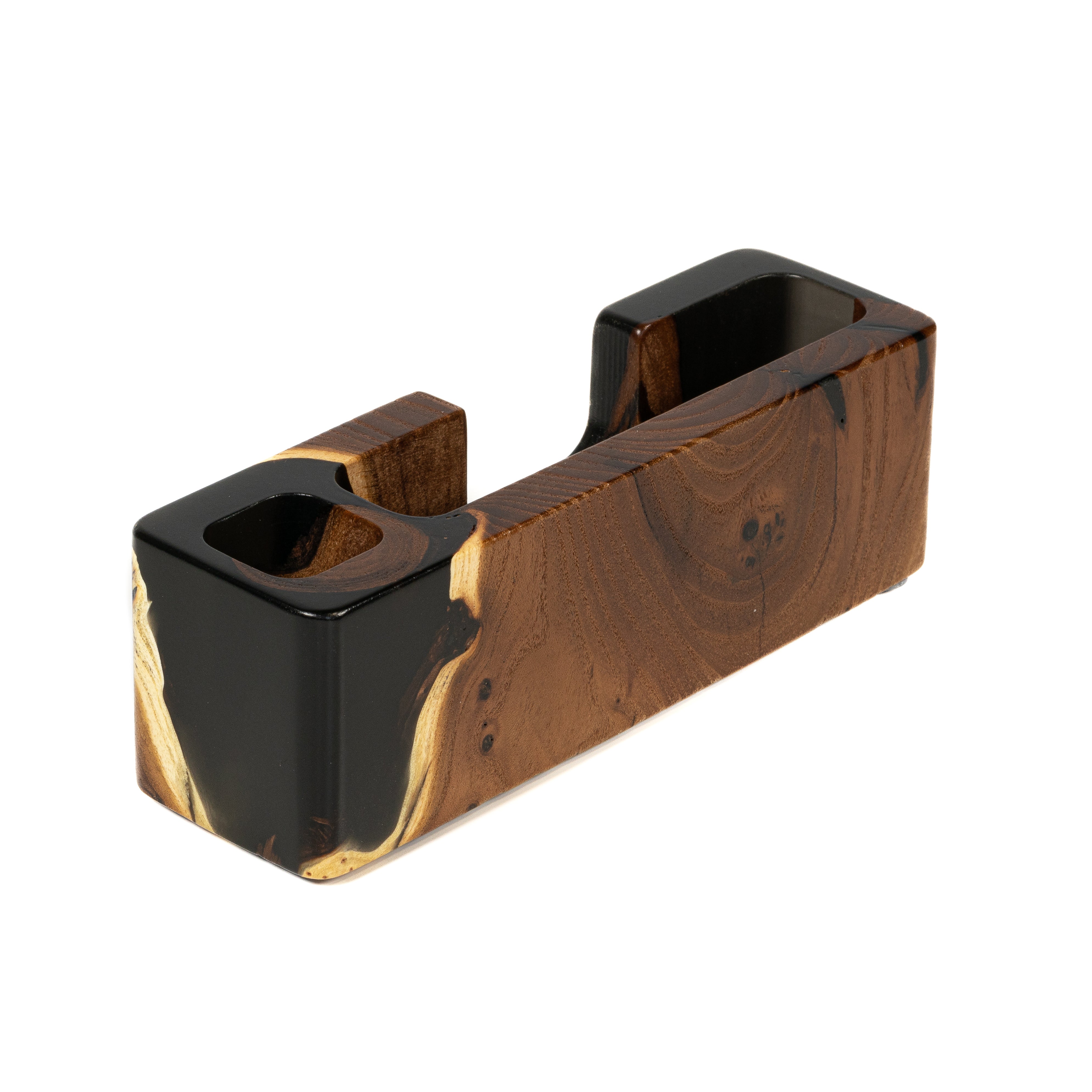 Wood & Resin Desk Organizer SMART – Elm Black