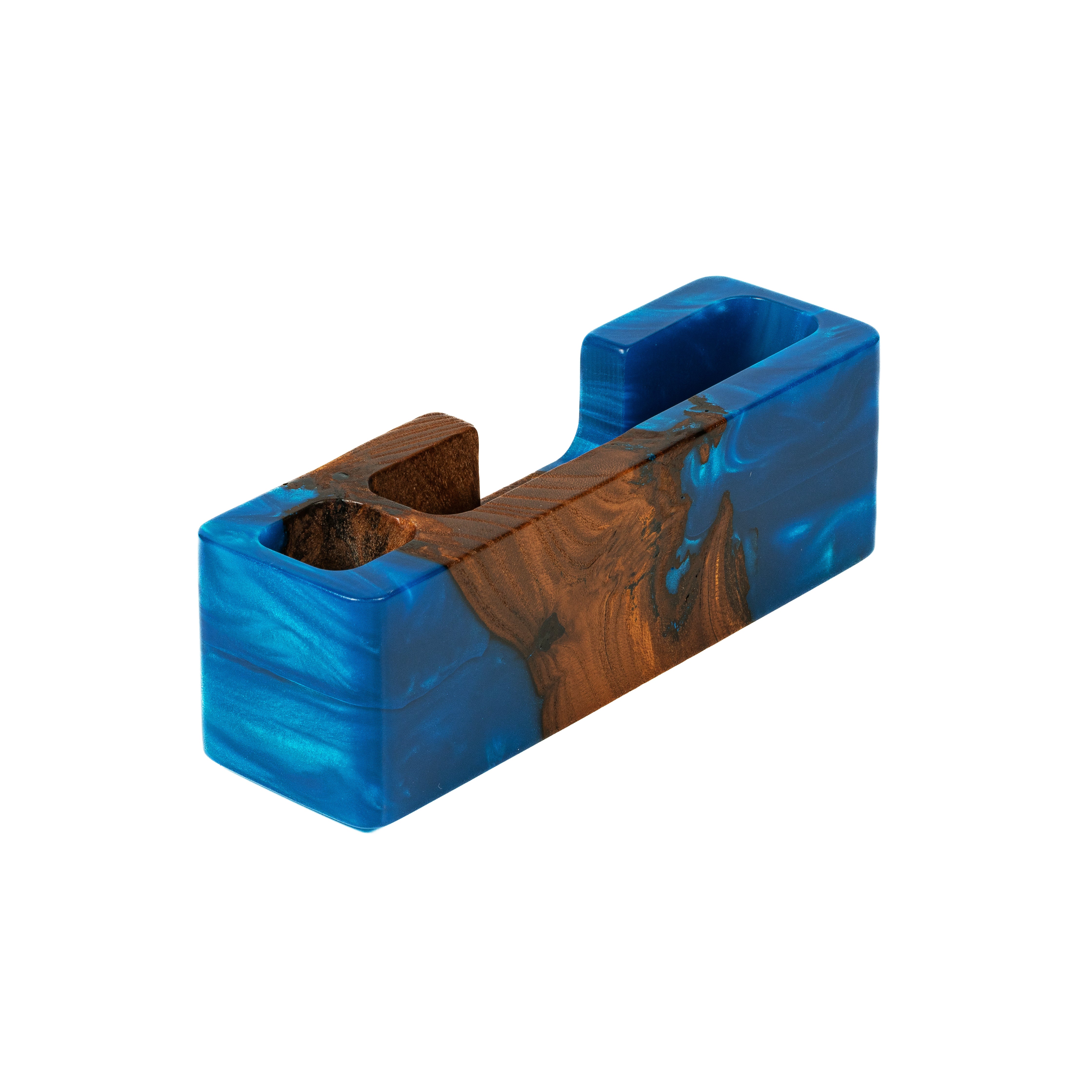 Wood & Resin Desk Organizer SMART – Elm Blue Pearl