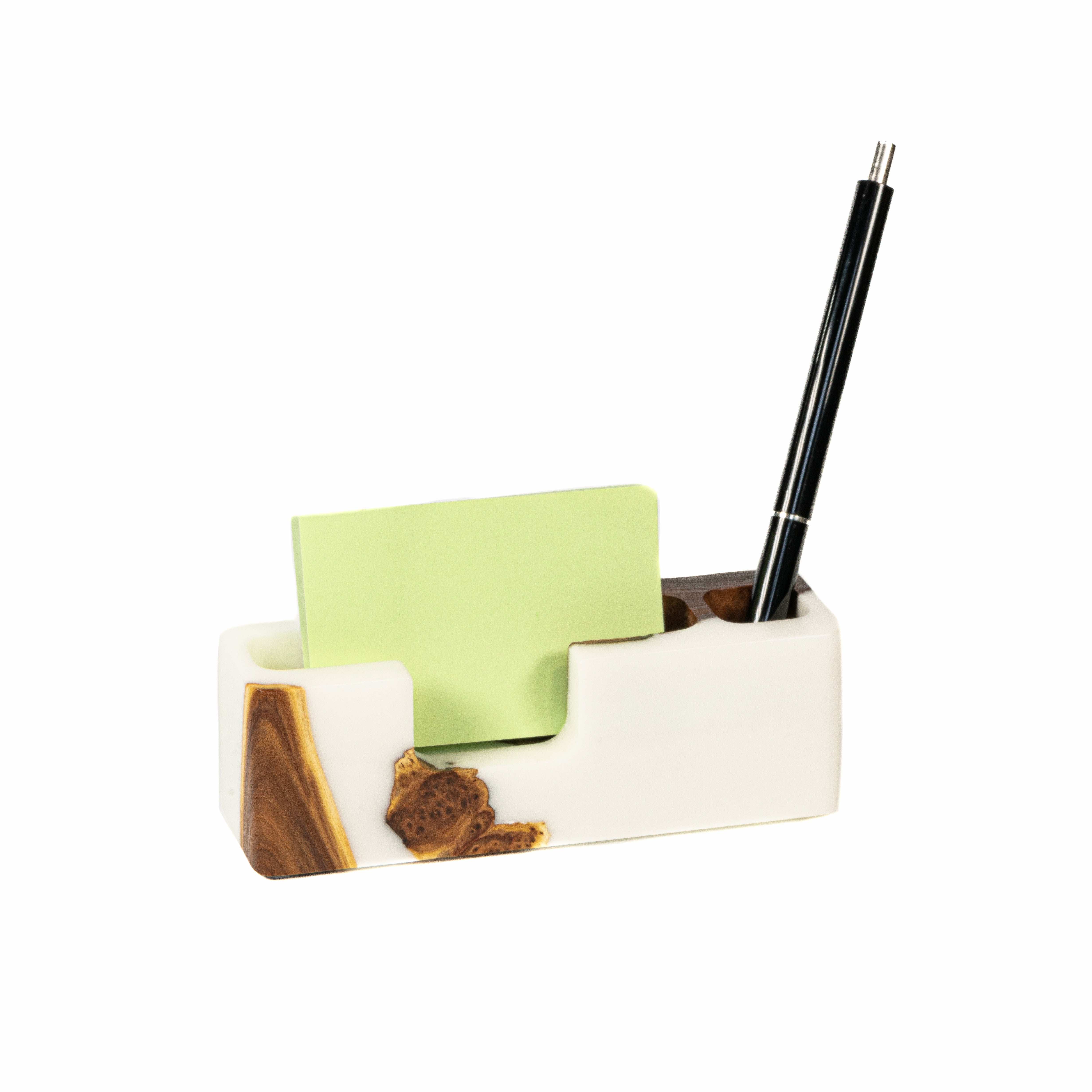 Wood & Resin Desk Organizer SMART – Elm White