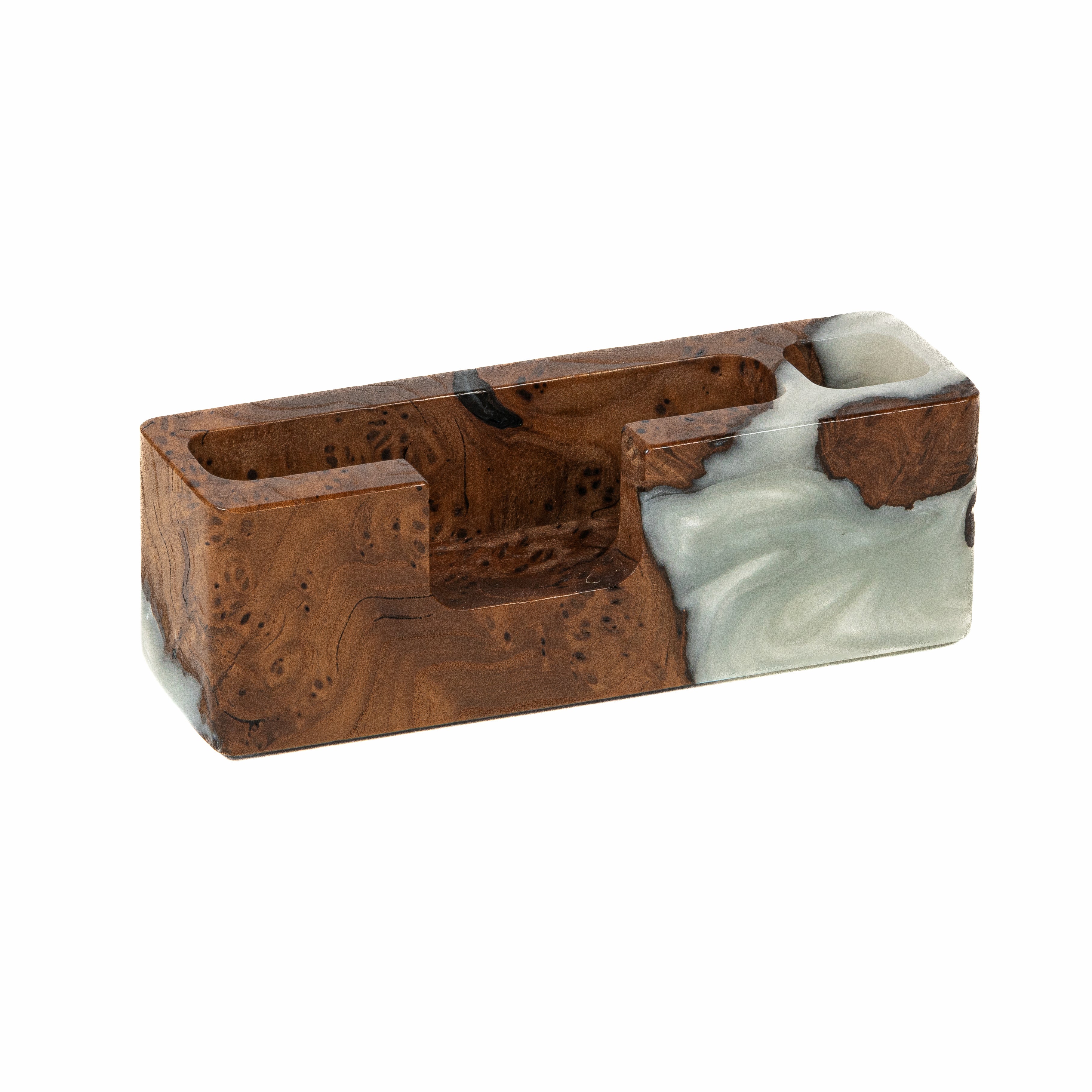 Wood & Resin Desk Organizer SMART – Elm Platinum
