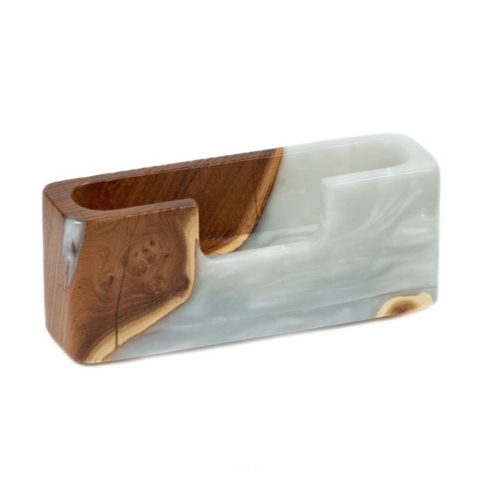 Wood & Resin Card Holder SMART – Elm Platinum