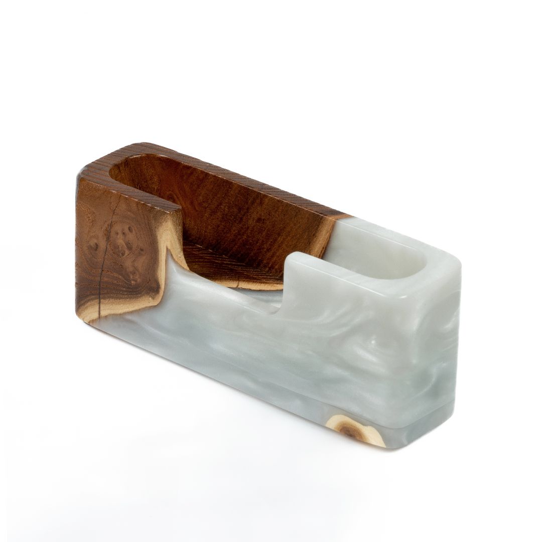 Wood & Resin Card Holder SMART – Elm Platinum