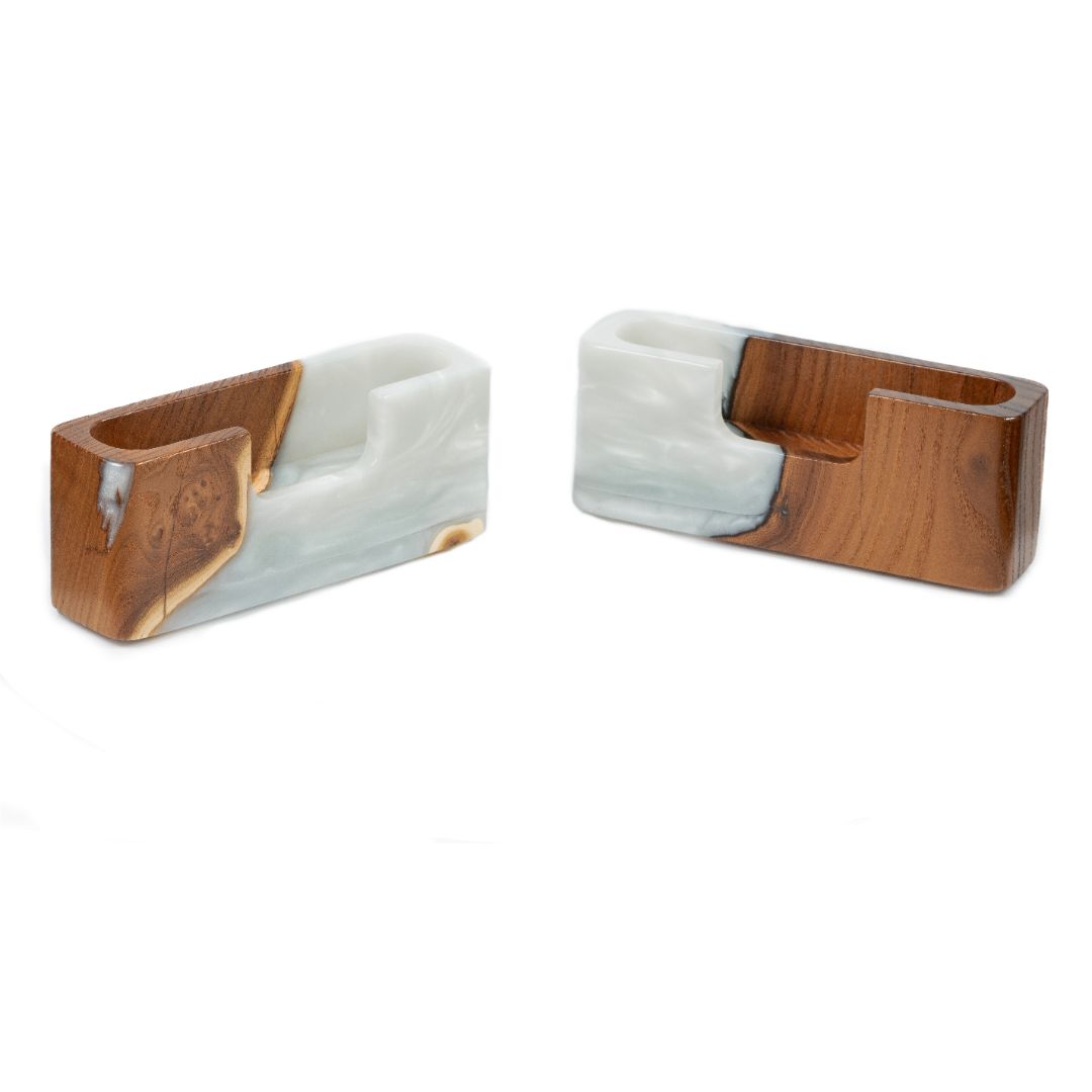 Wood & Resin Card Holder SMART – Elm Platinum