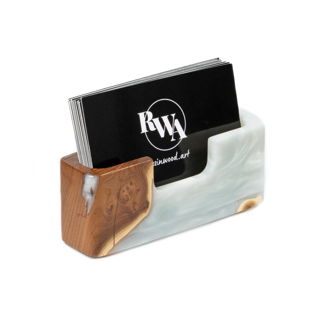 Wood & Resin Card Holder SMART – Elm Platinum