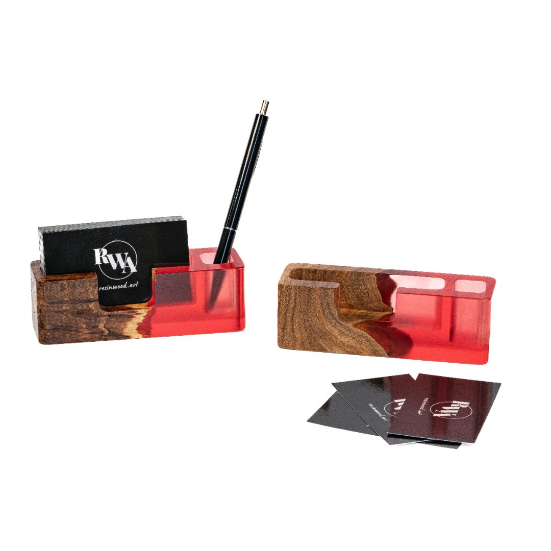 Wood & Resin Desk Organizer SMART – Elm Ruby