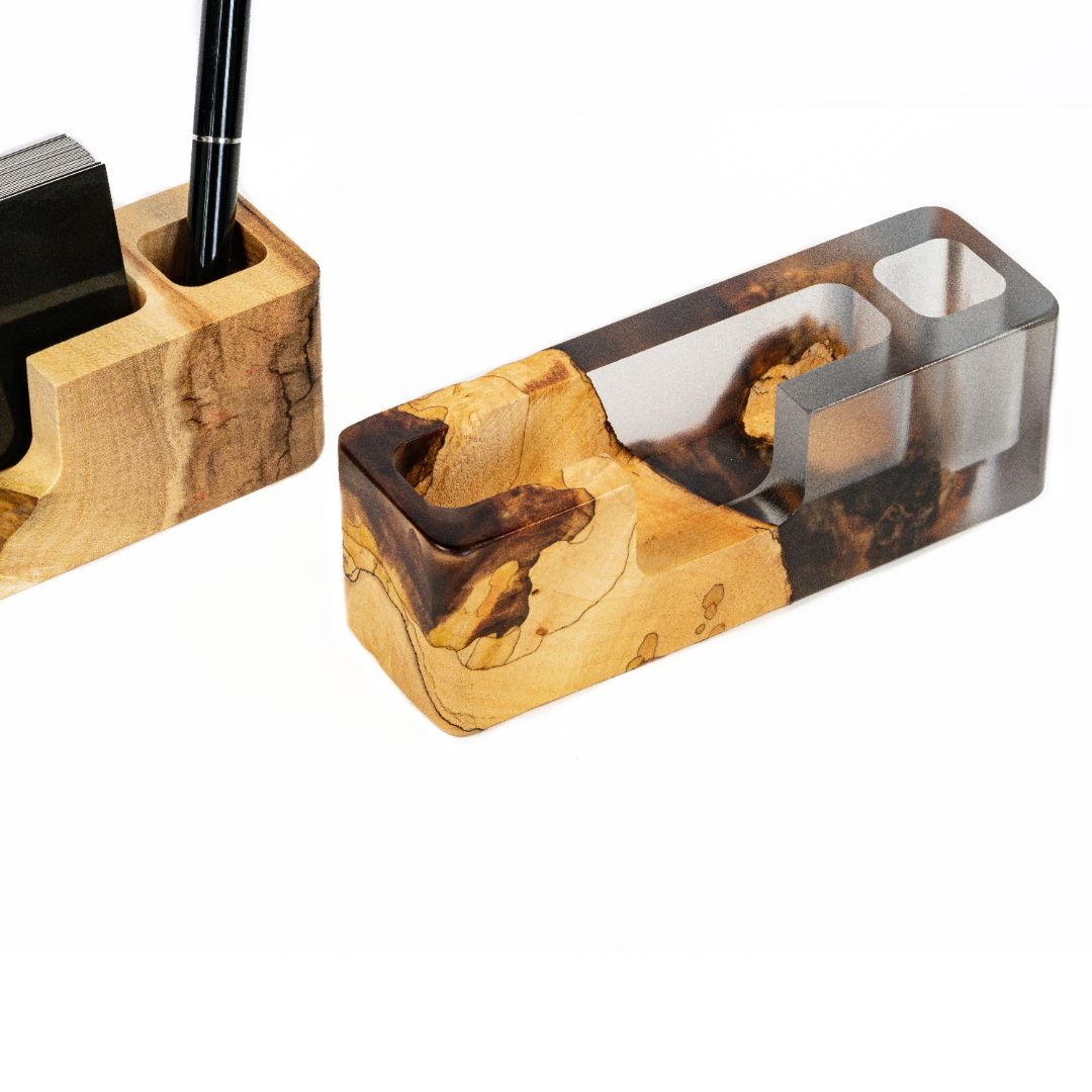 Wood & Resin Desk Organizer SMART – Maple Breeze