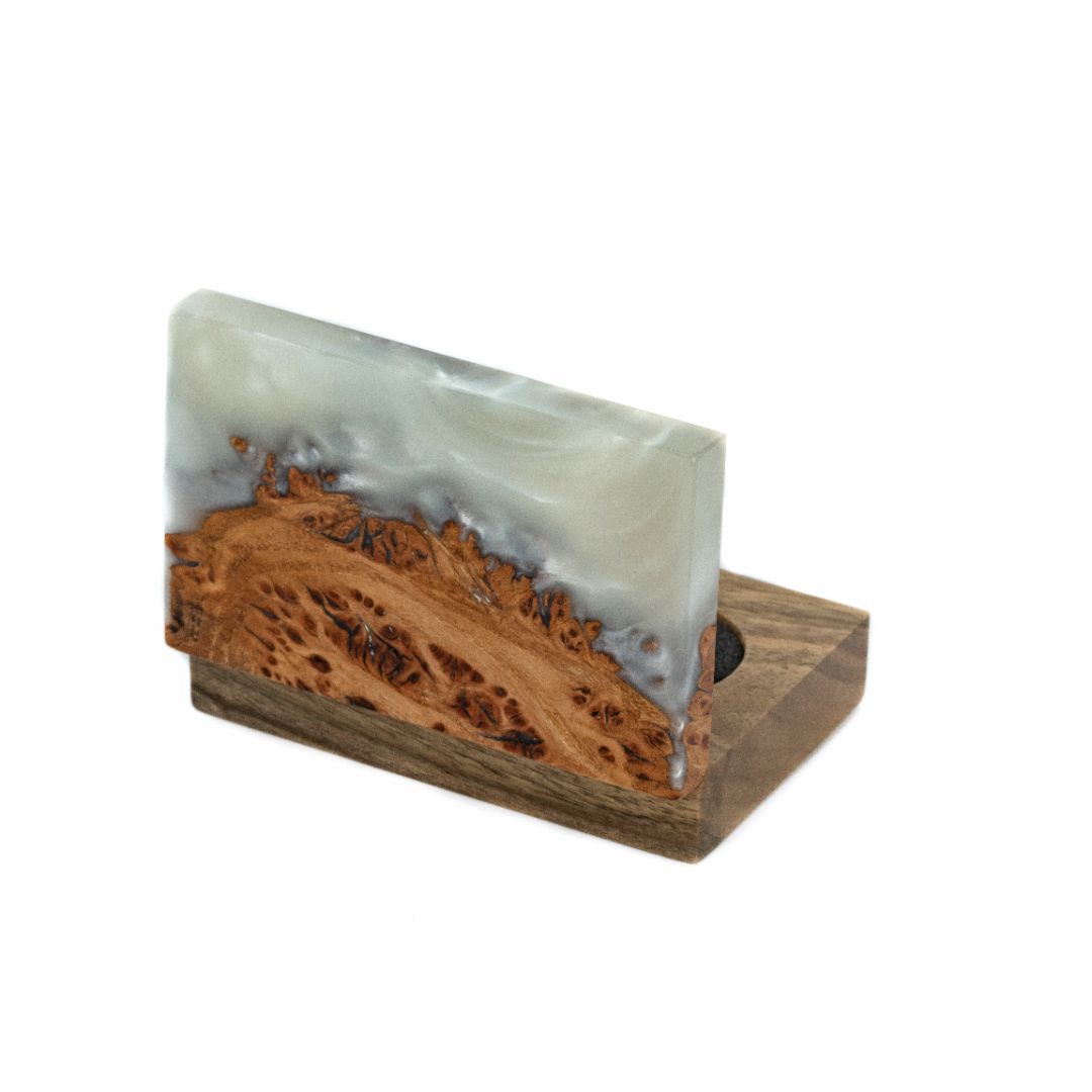Wood & Resin Wedding Ring Box PIANO – Elm Platinum