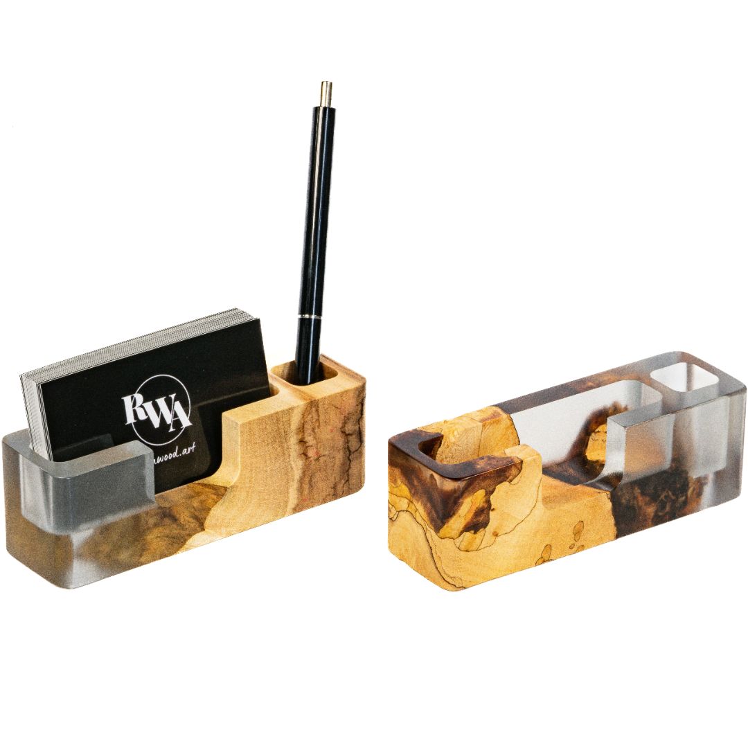 Wood & Resin Desk Organizer SMART – Maple Breeze