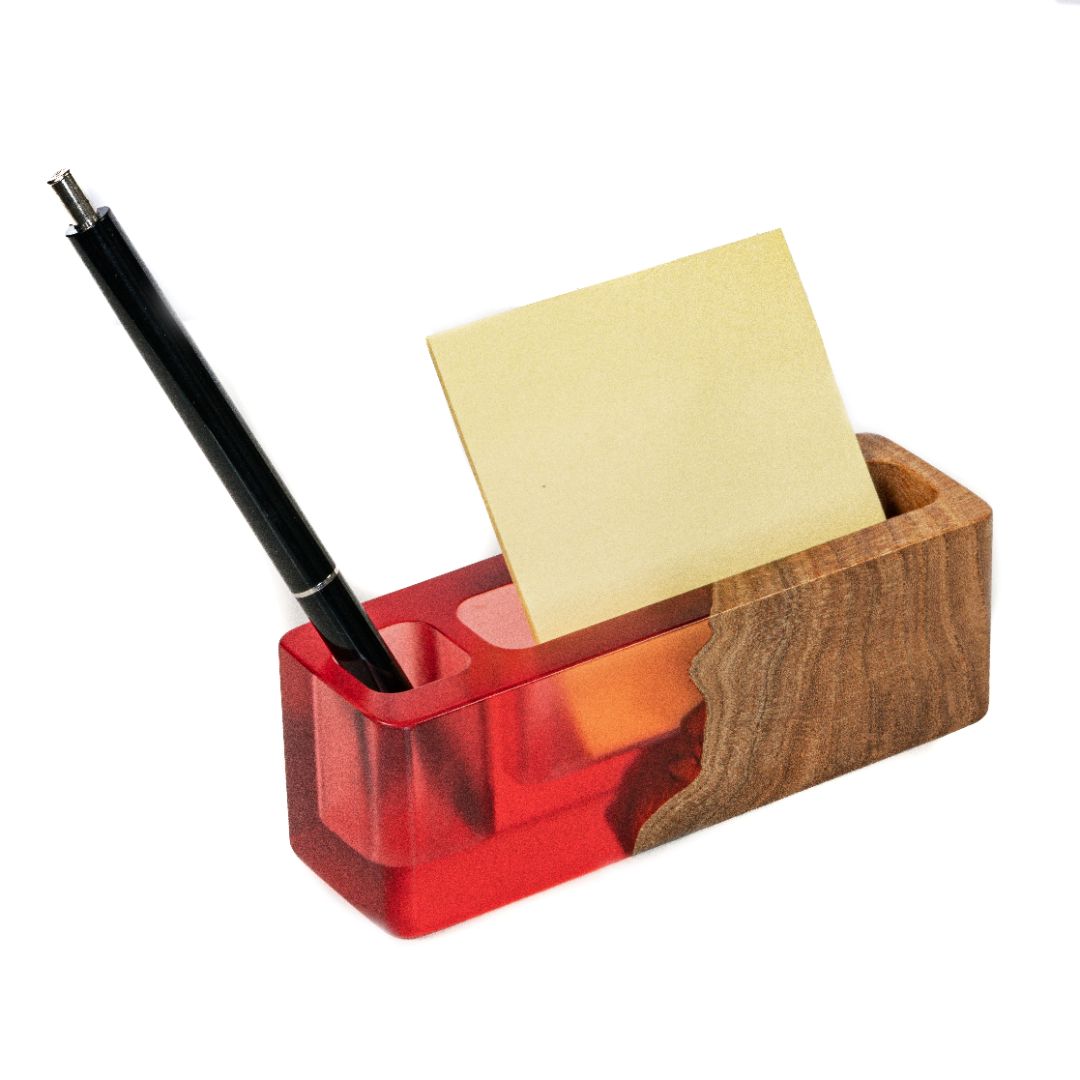 Wood & Resin Desk Organizer SMART – Elm Ruby