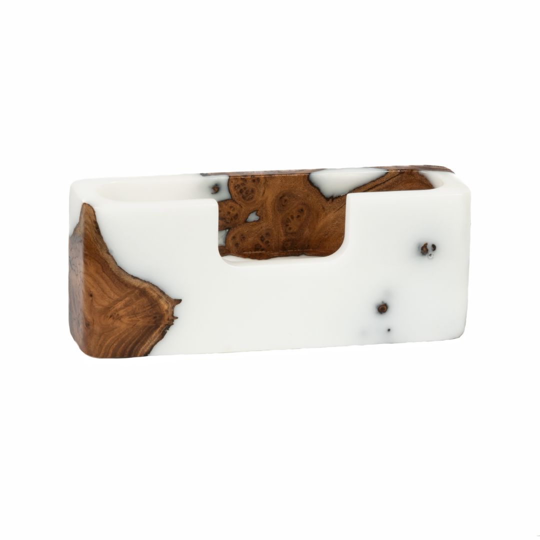 Wood & Resin Card Holder SMART – Elm White