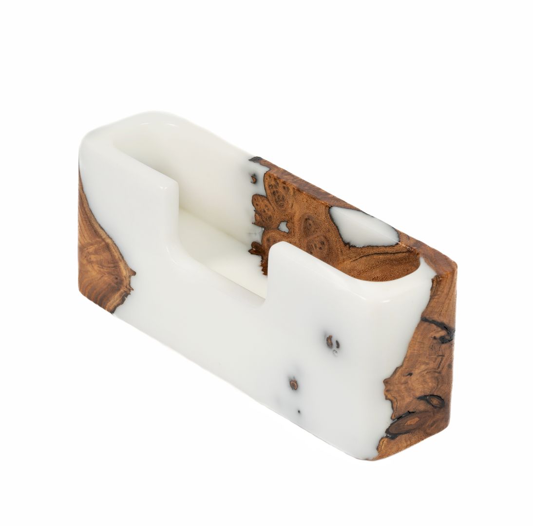 Wood & Resin Card Holder SMART – Elm White