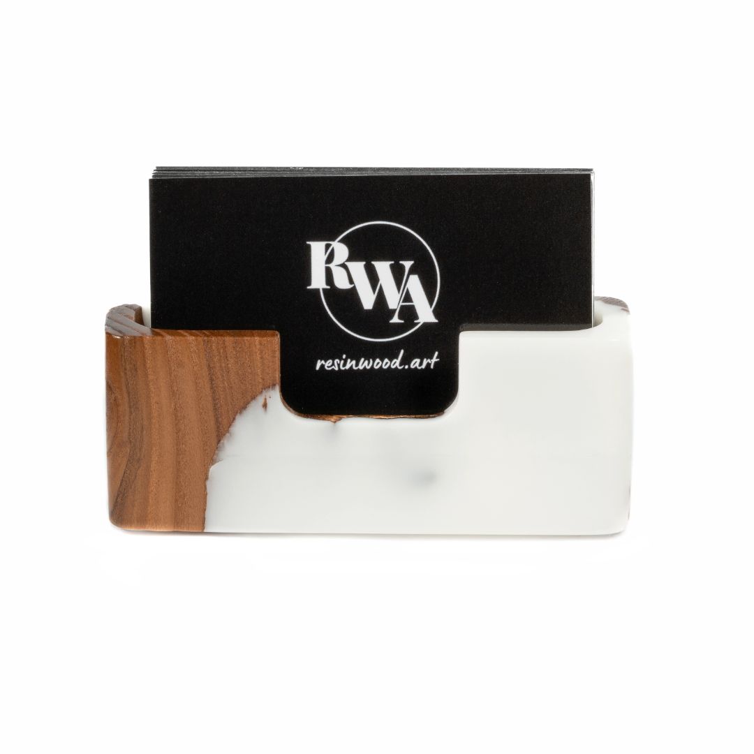 Wood & Resin Card Holder SMART – Elm White