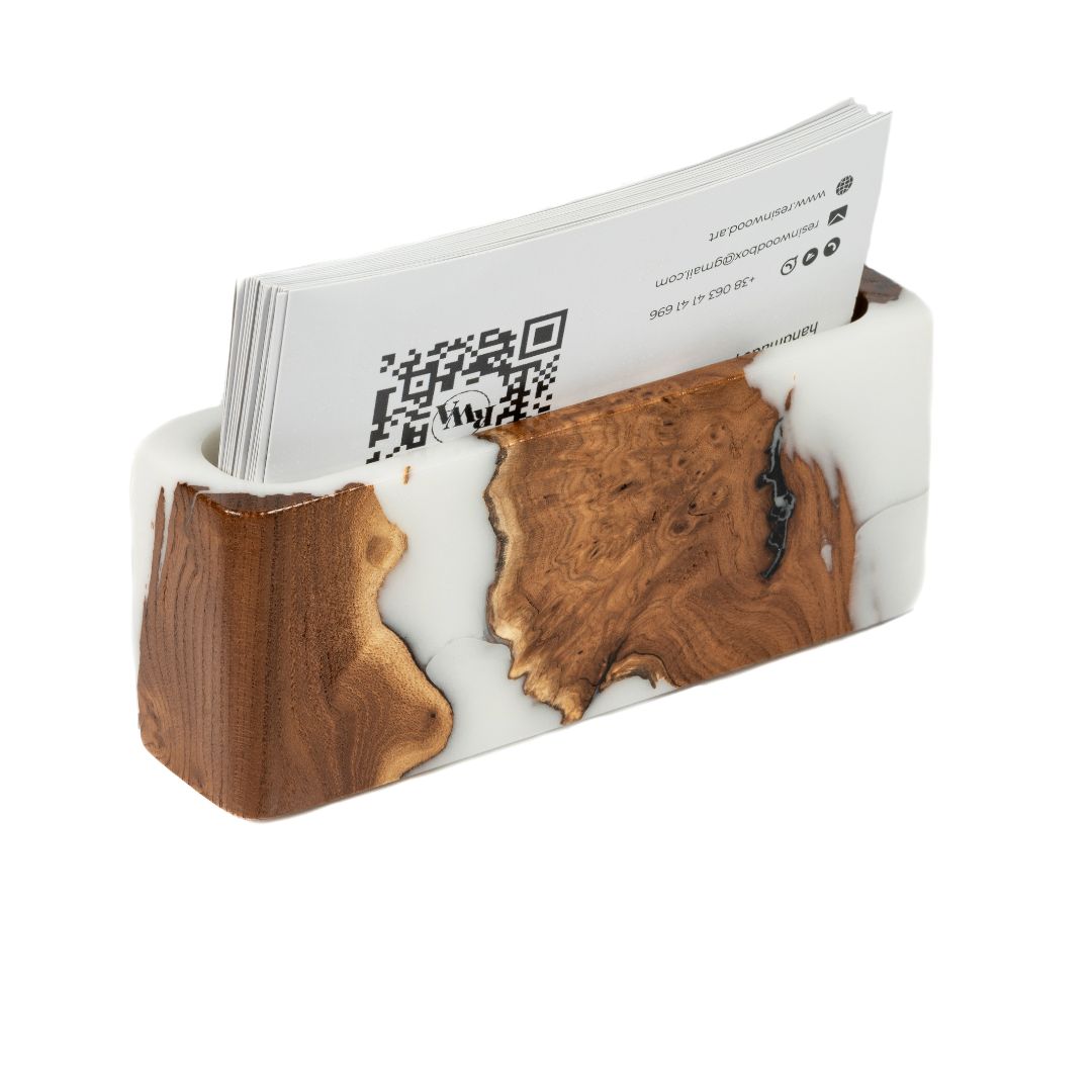 Wood & Resin Card Holder SMART – Elm White
