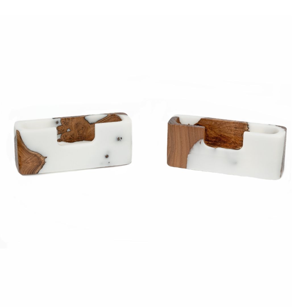 Wood & Resin Card Holder SMART – Elm White