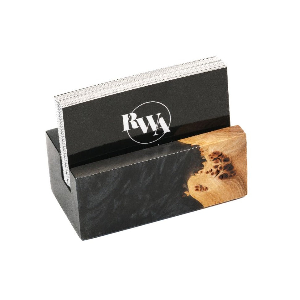 Wood & Resin Card Holder ELEMENT – Elm Black