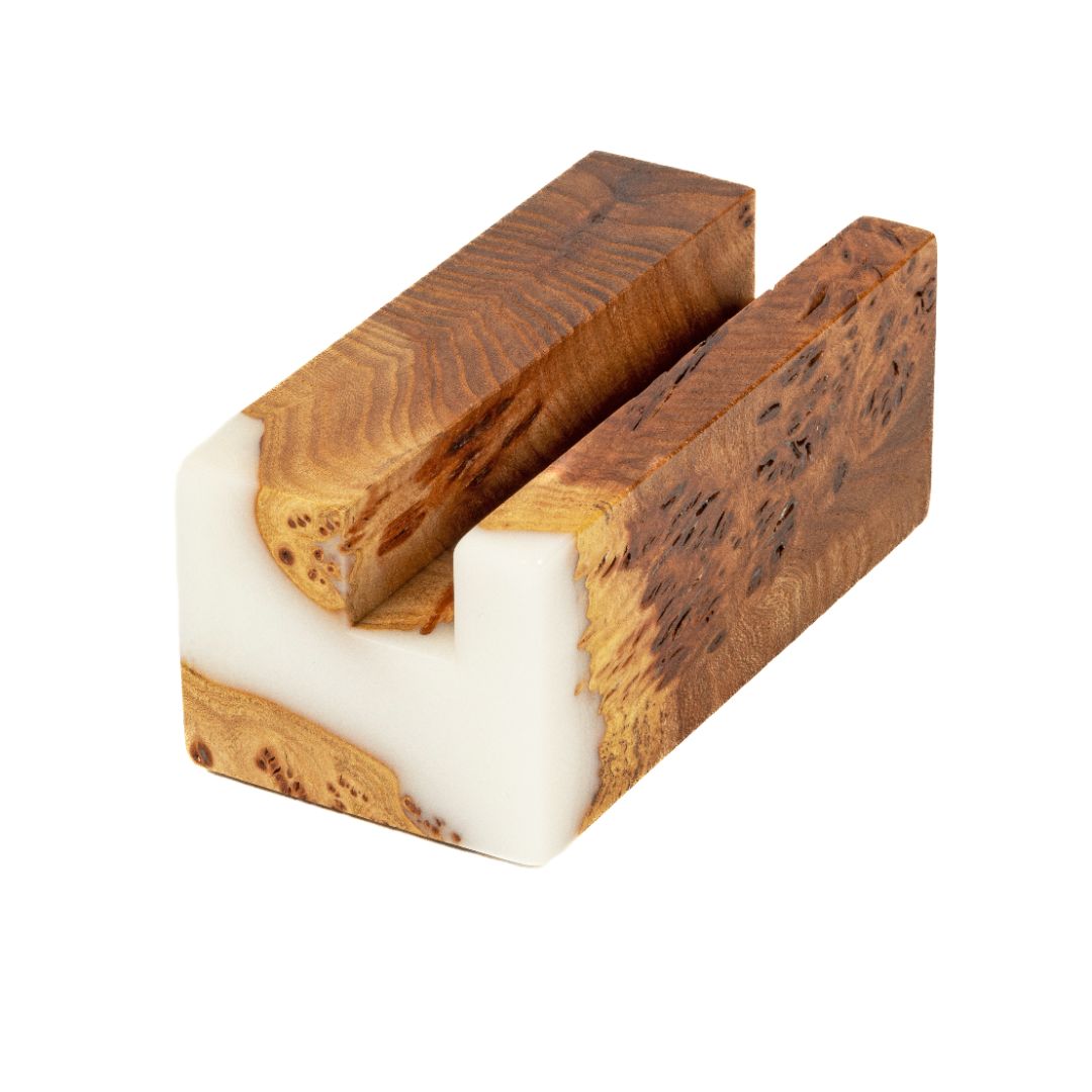 Wood & Resin Card Holder ELEMENT – Elm White