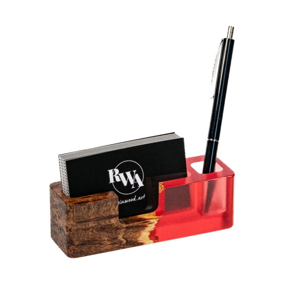 Wood & Resin Desk Organizer SMART – Elm Ruby