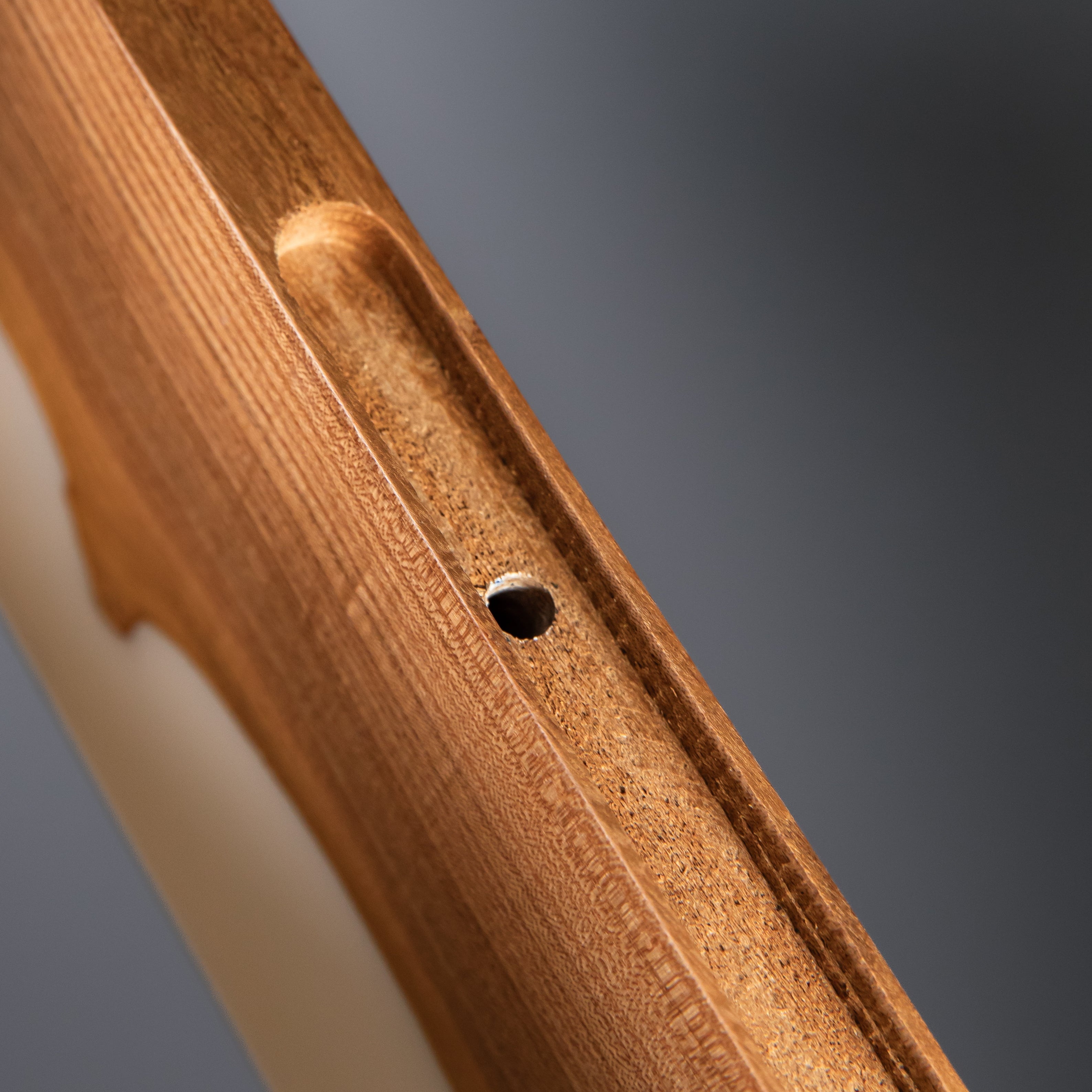 White Epoxy & Elm Wood - Live Edge Floating Shelf