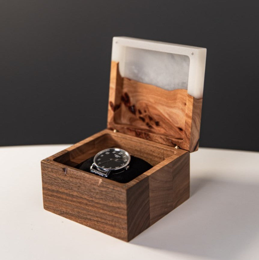 Watch Case made of Platinum Epoxy & Solid Wood - TEMPO