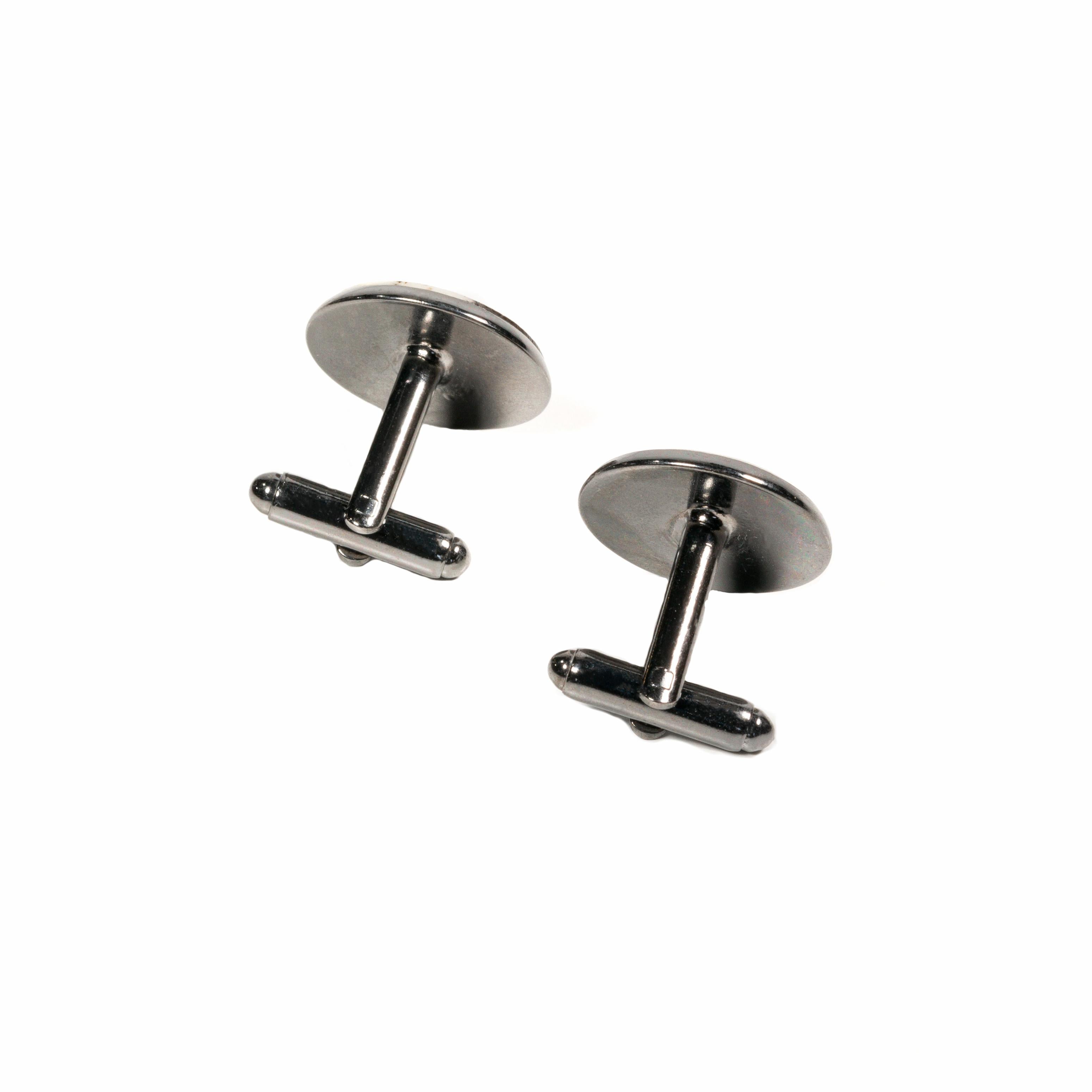 Wood & Resin Cufflinks GALLANT – Olive Blue