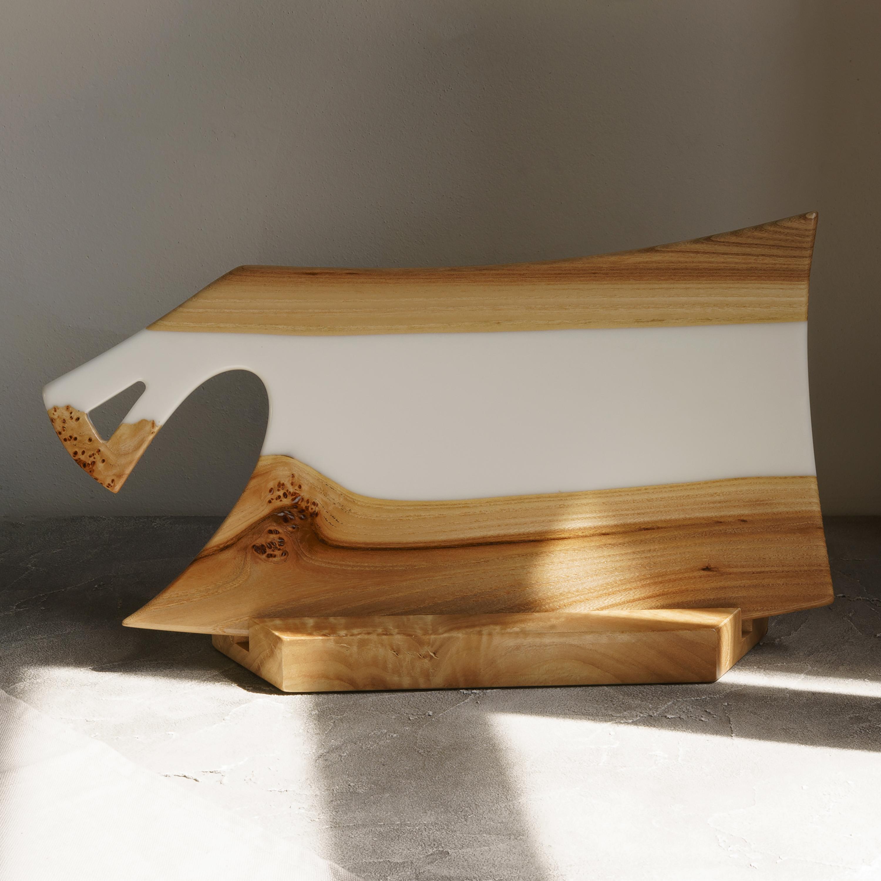 Wood & Resin Charcuterie Board CLEAVER – Elm White