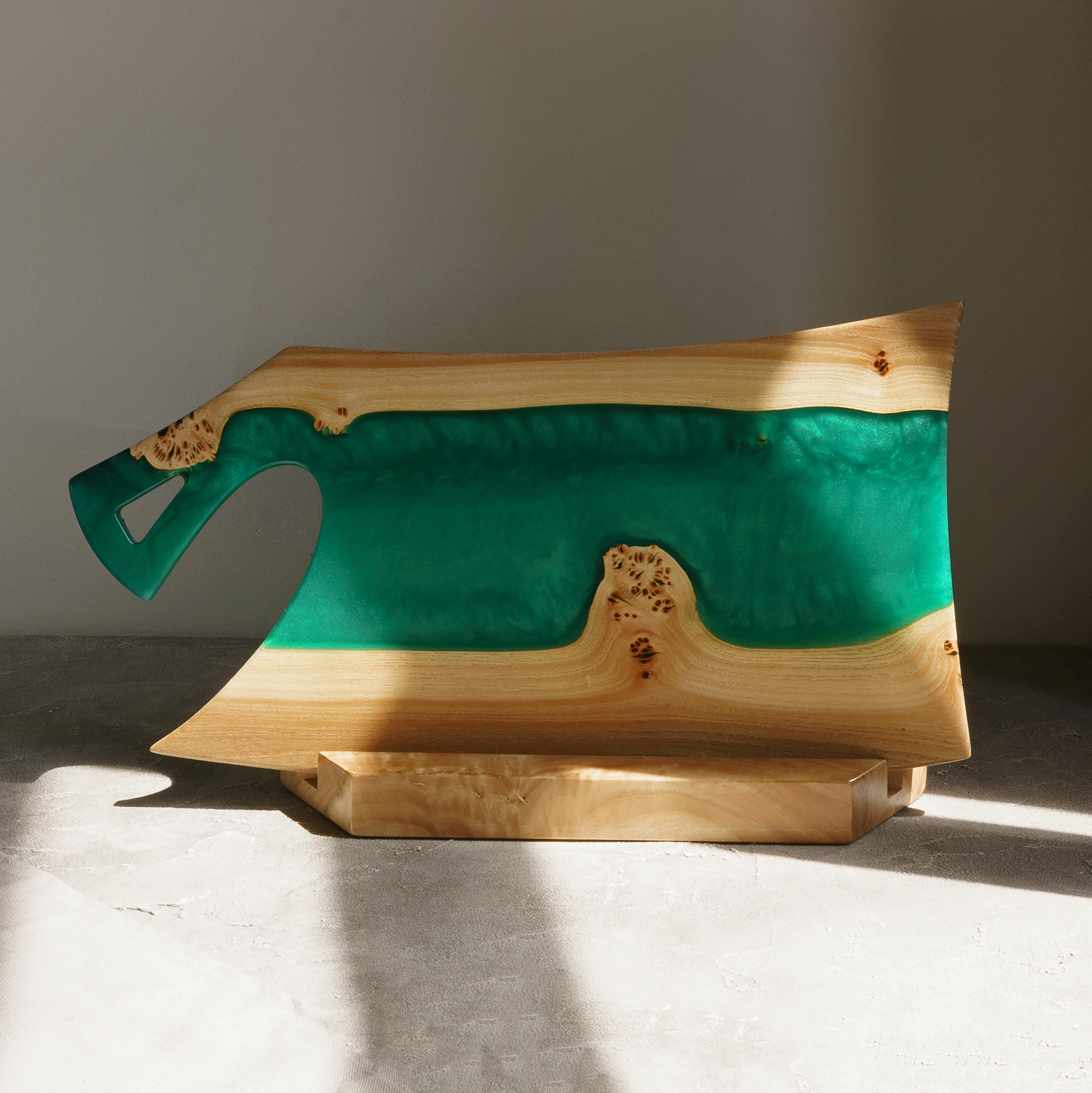 Wood & Resin Charcuterie Board CLEAVER – Elm Green