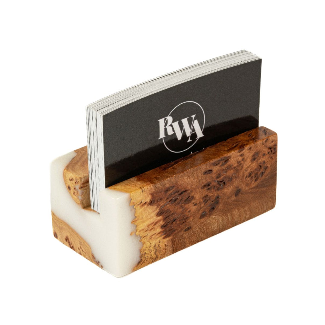 Wood & Resin Card Holder ELEMENT – Elm White