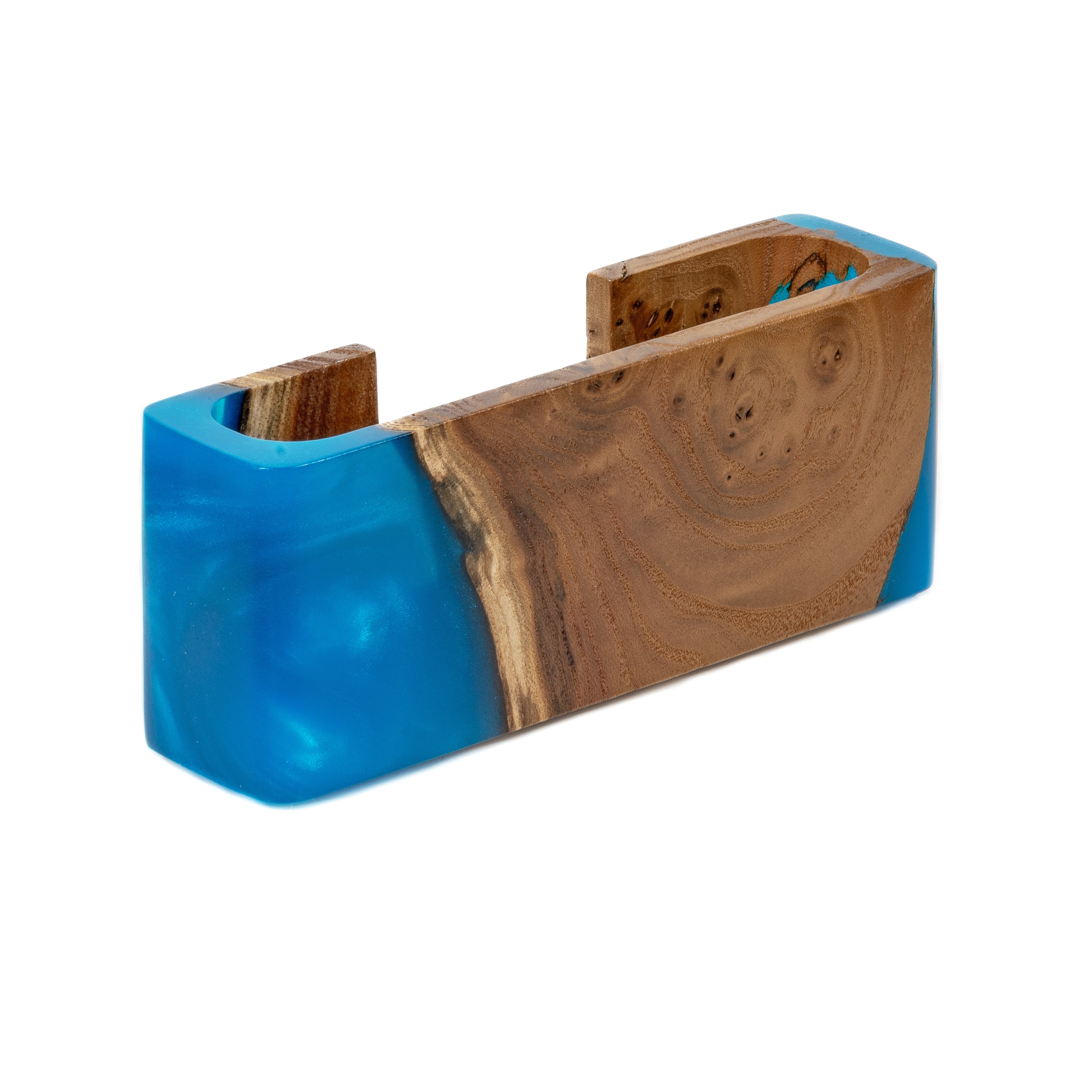 Wood & Resin Card Holder SMART – Elm Blue