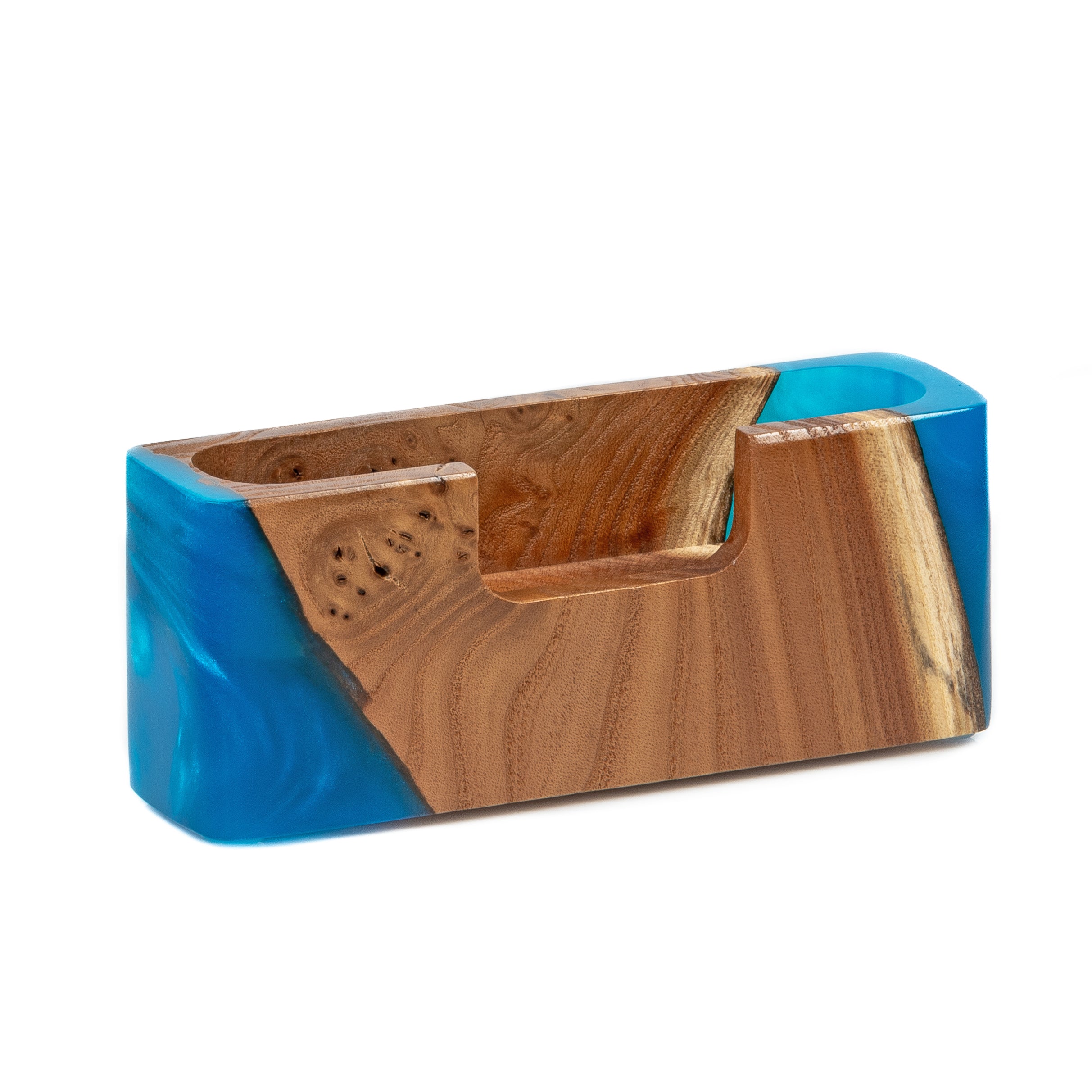 Wood & Resin Card Holder SMART – Elm Blue