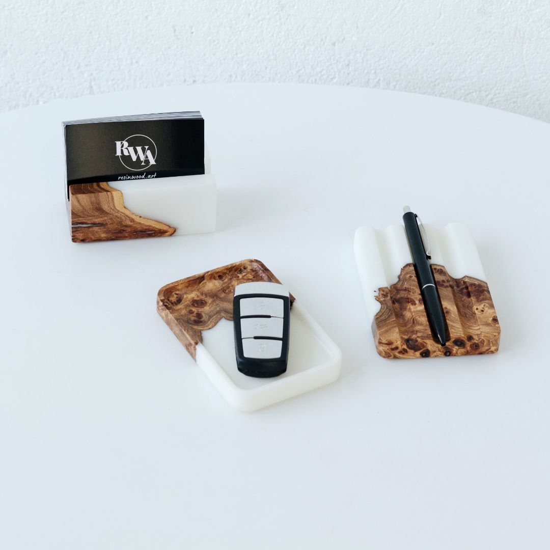 Wood & Resin Pen Holder ELEMENT – Elm White