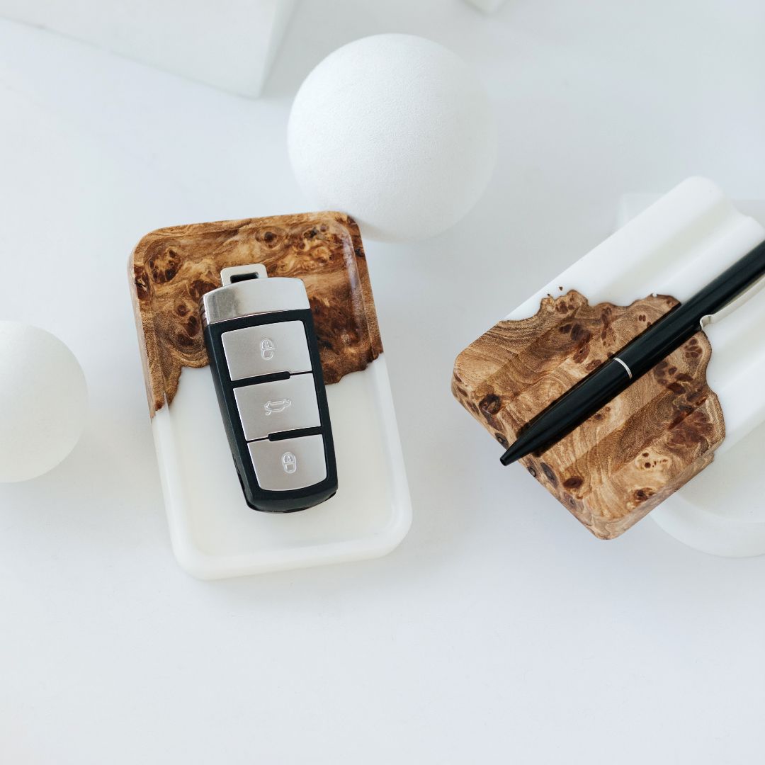 Wood & Resin Pen Holder ELEMENT – Elm White