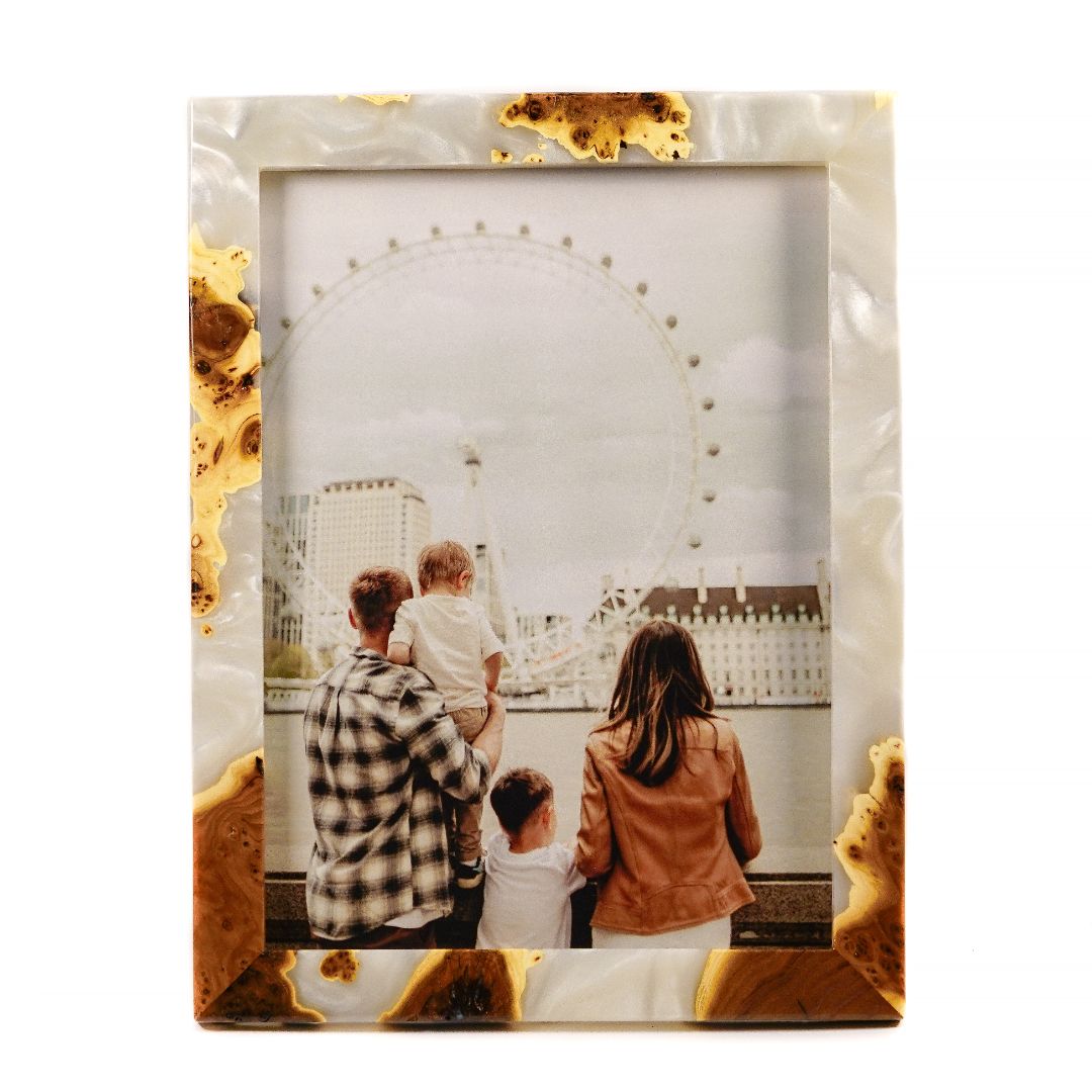 Wood & Resin Picture Frame TEMPO – Olive Platinum