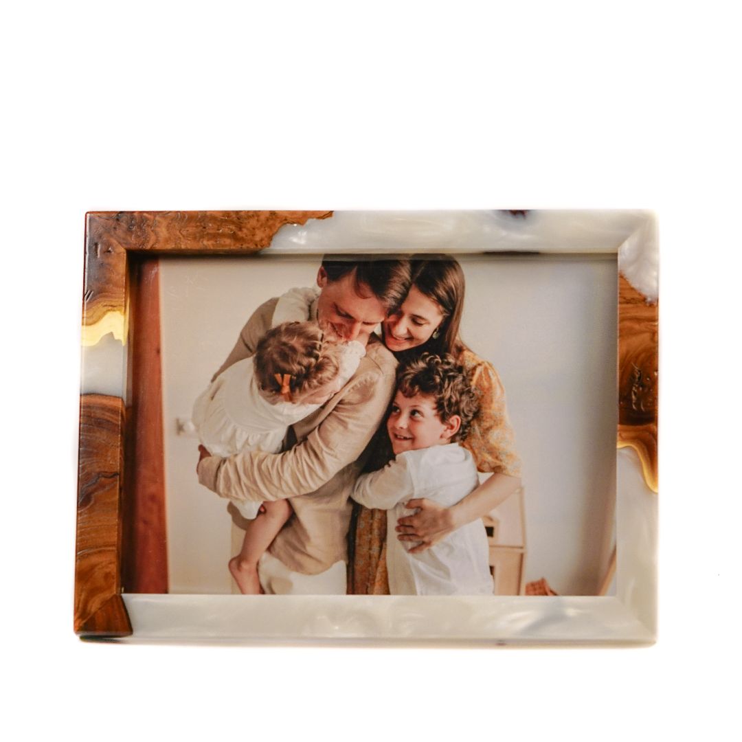 Wood & Resin Picture Frame TEMPO – Olive Platinum
