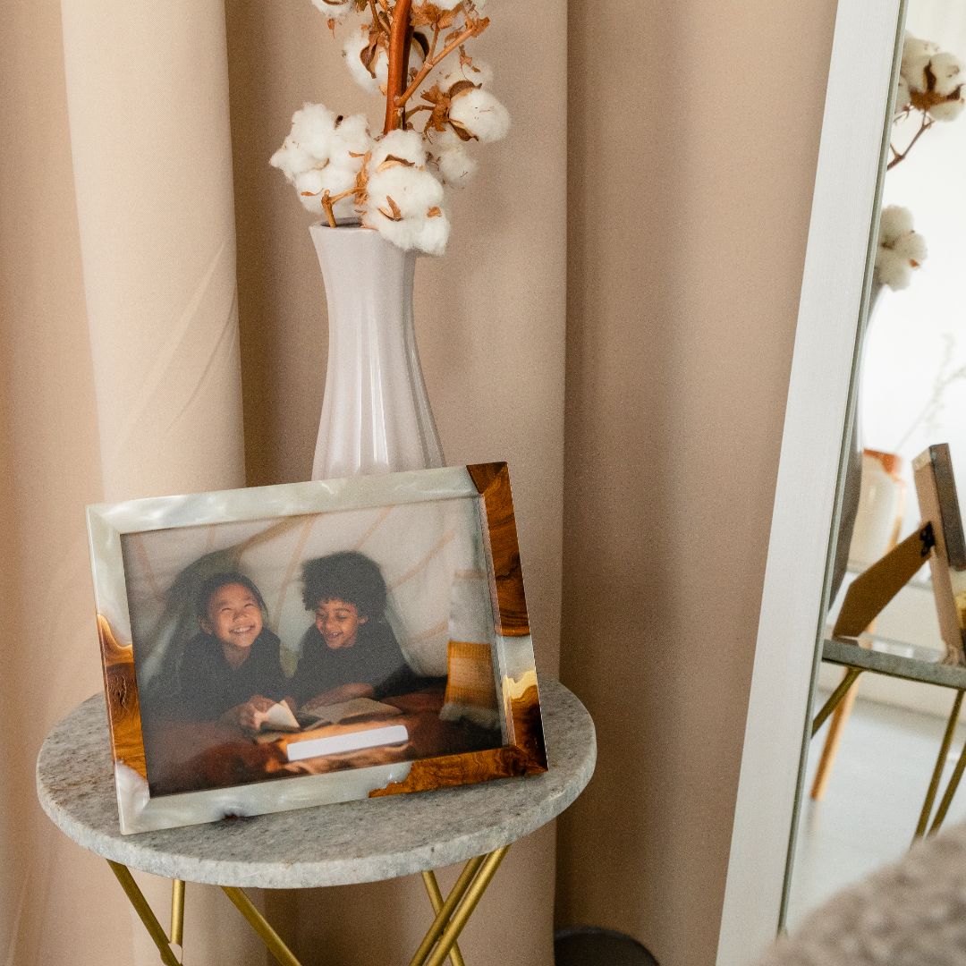 Wood & Resin Picture Frame TEMPO – Olive Platinum