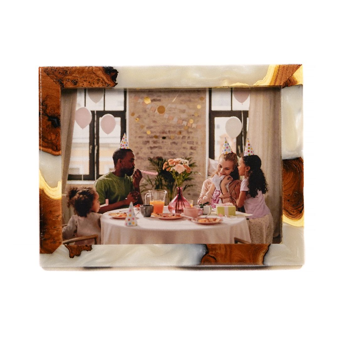 Wood & Resin Picture Frame TEMPO – Olive Platinum