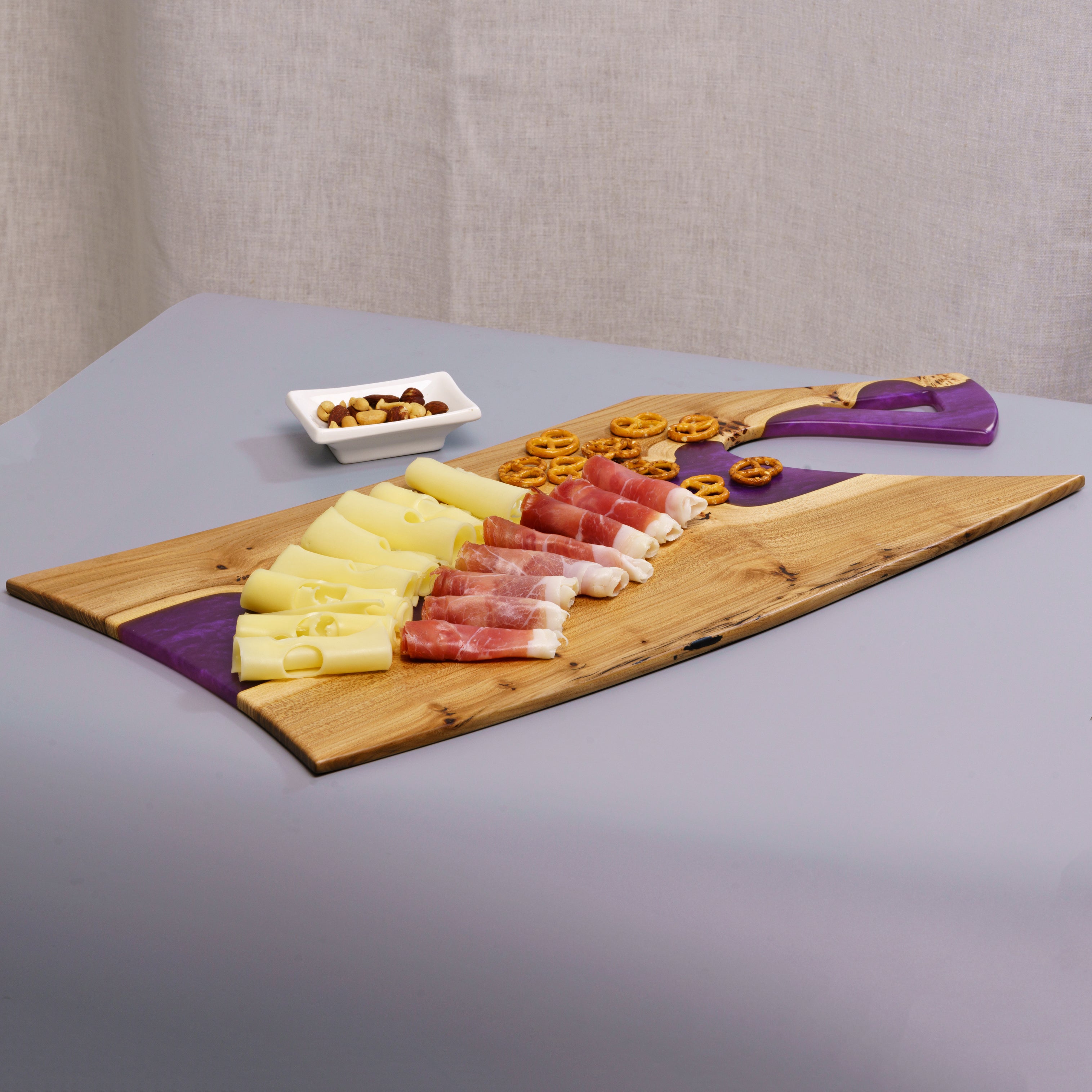 Wood & Resin Charcuterie Board CLEAVER – Elm Purple