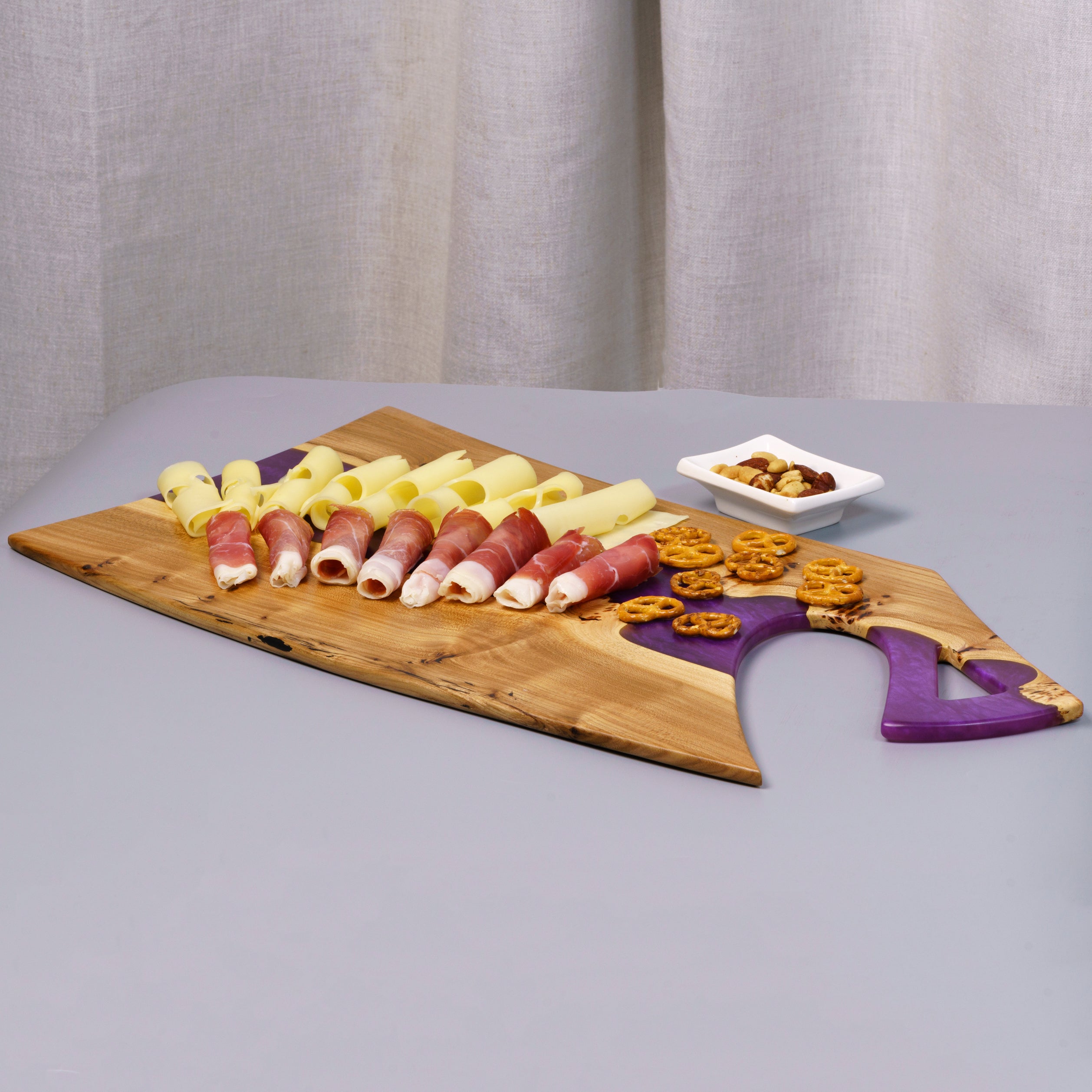 Wood & Resin Charcuterie Board CLEAVER – Elm Purple