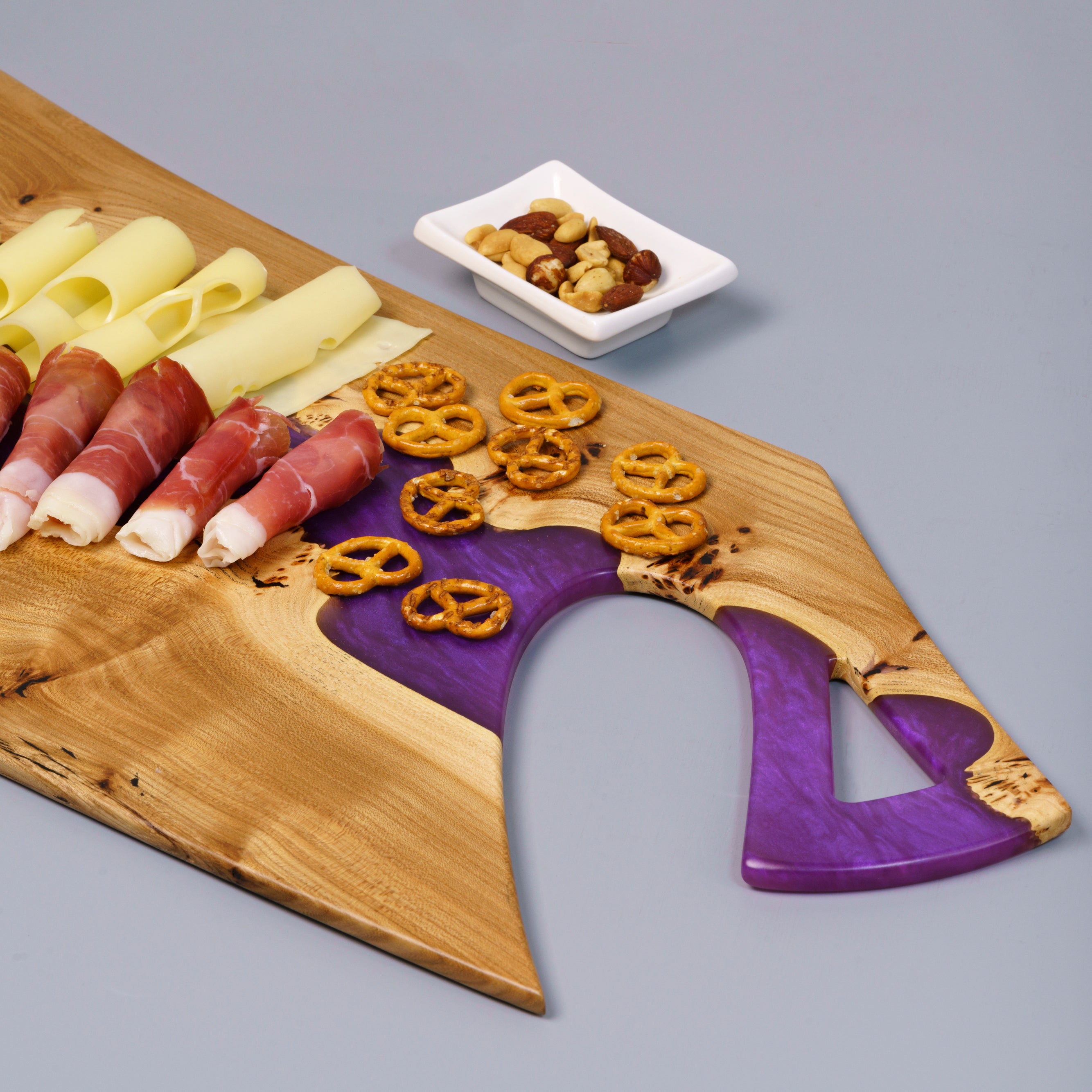 Wood & Resin Charcuterie Board CLEAVER – Elm Purple