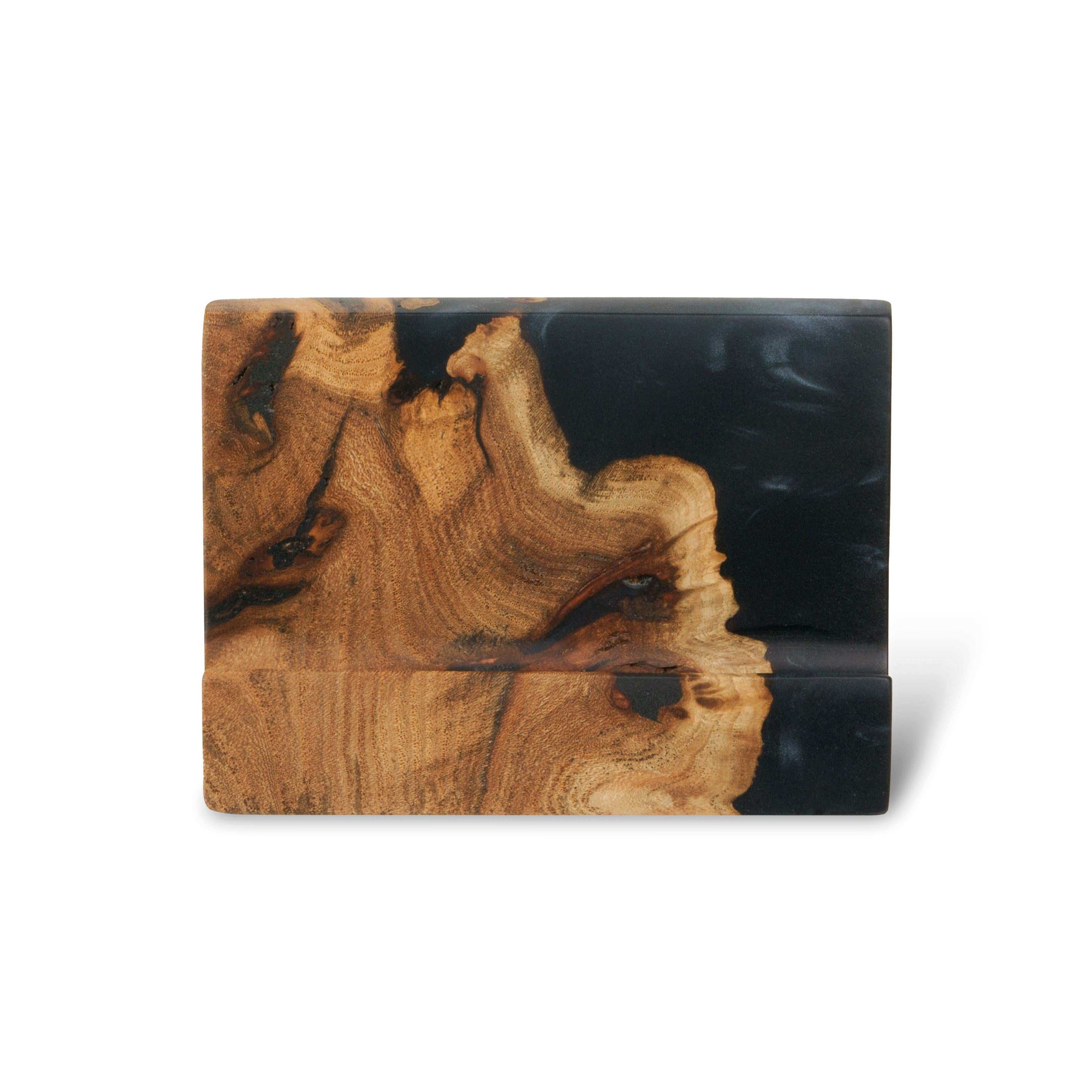 Wood & Resin Card Holder BASIC – Elm Black